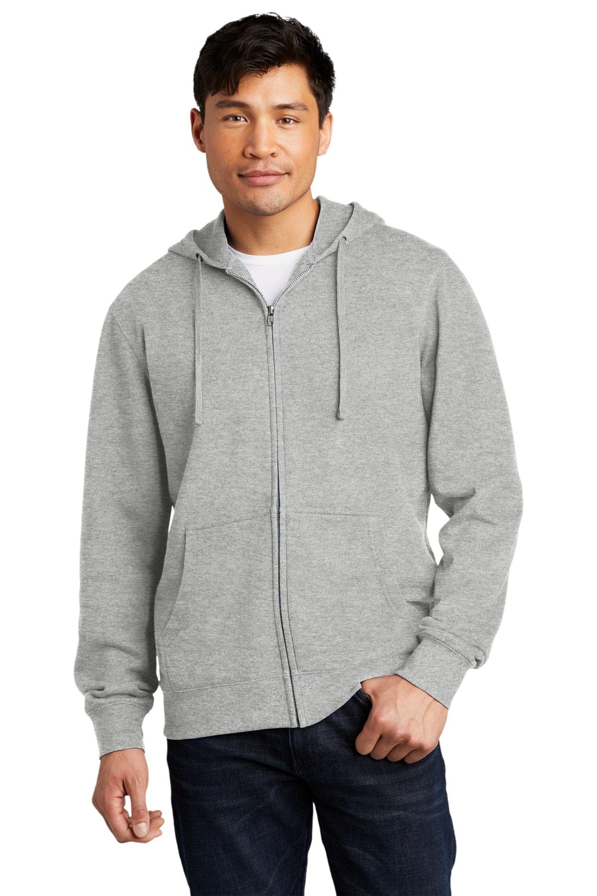 District Sweatshirts/Fleece XS / Light Heather Grey District DT6102: V.I.T. Fleece Full-Zip Hoodie