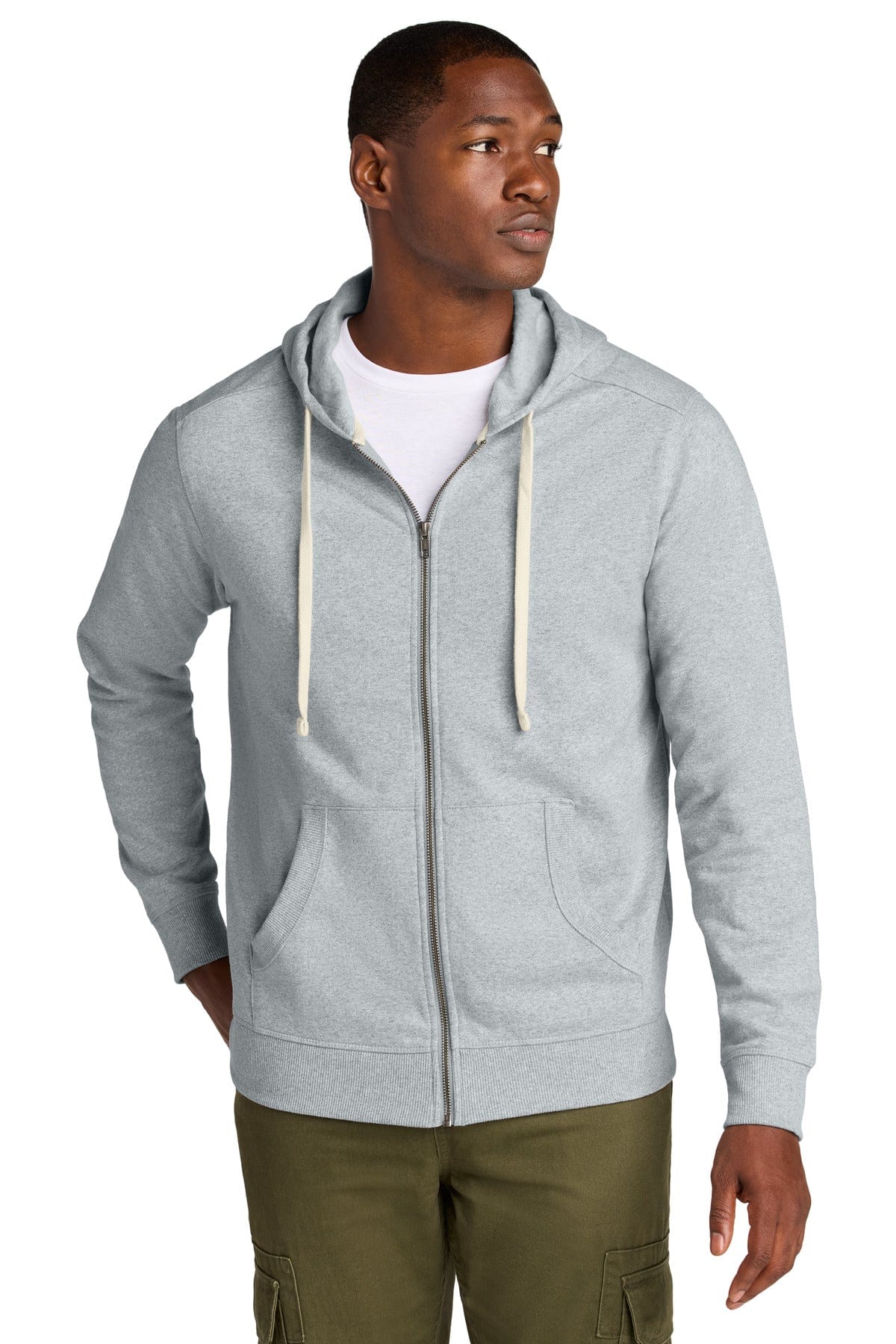 District Sweatshirts/Fleece XS / Light Heather Grey District DT8102: Re-Fleece Full-Zip Hoodie