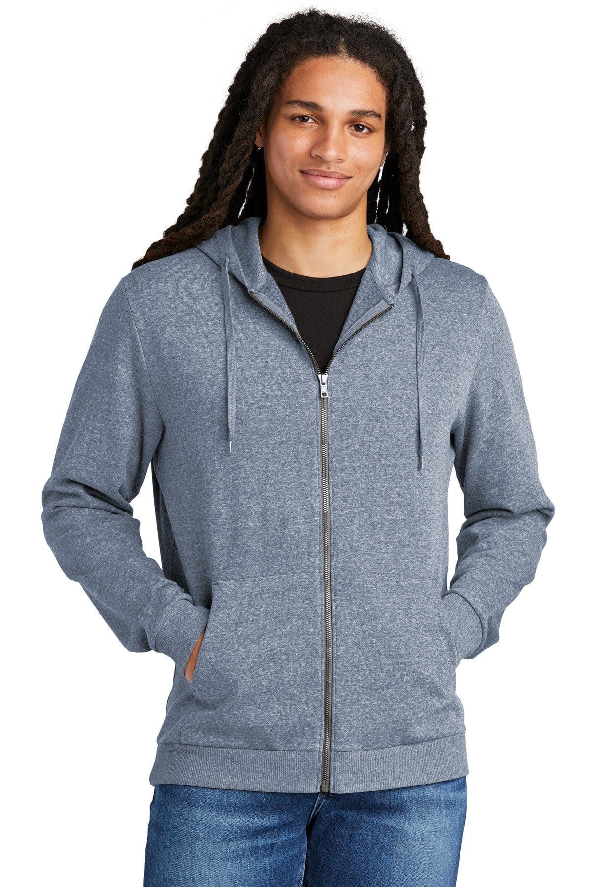 District Sweatshirts/Fleece XS / Navy Frost District DT1302: Perfect Tri Fleece Full-Zip Hoodie