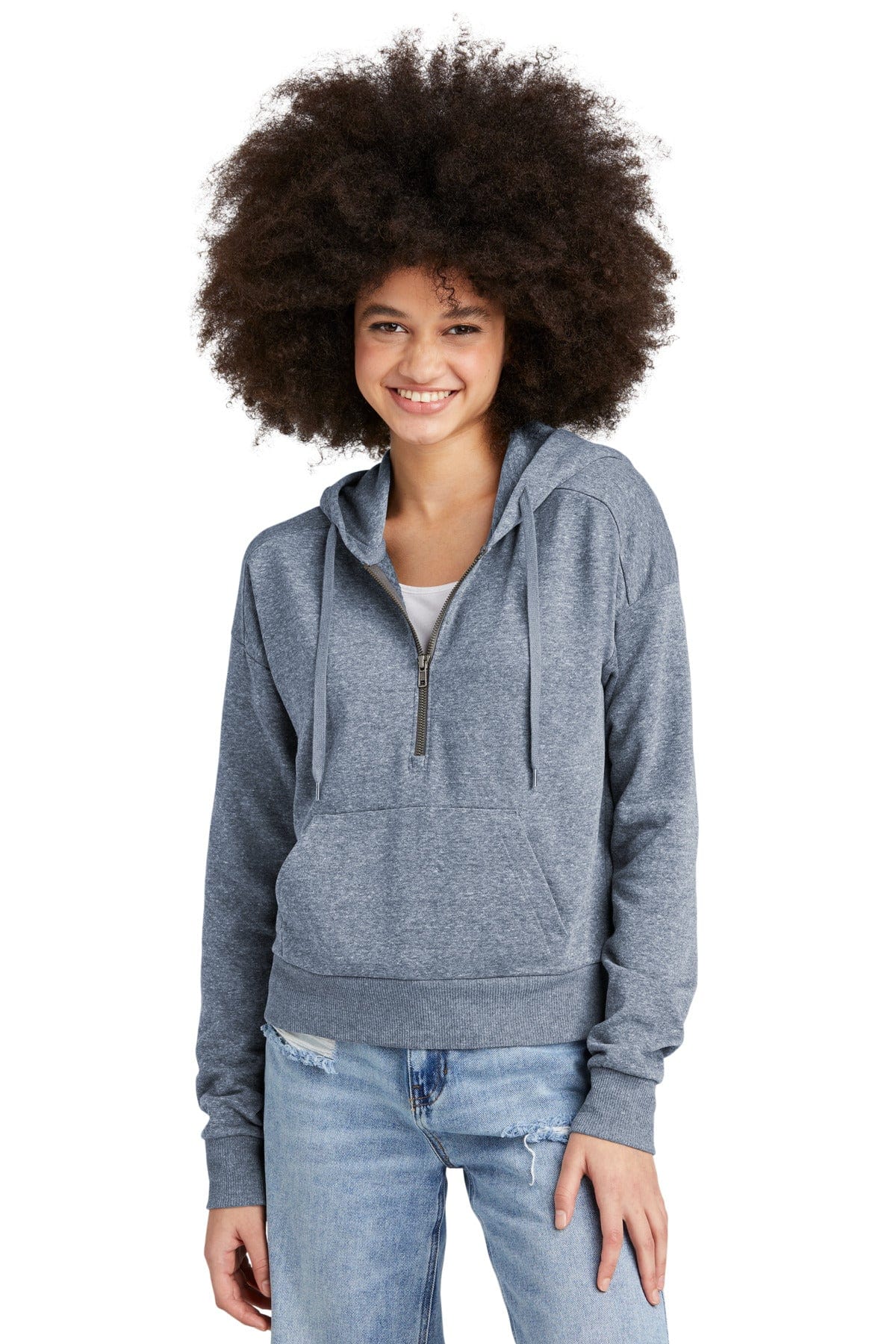 District Sweatshirts/Fleece XL / Navy Frost District DT1311: Women's Perfect Tri Fleece 1/2-Zip Pullover