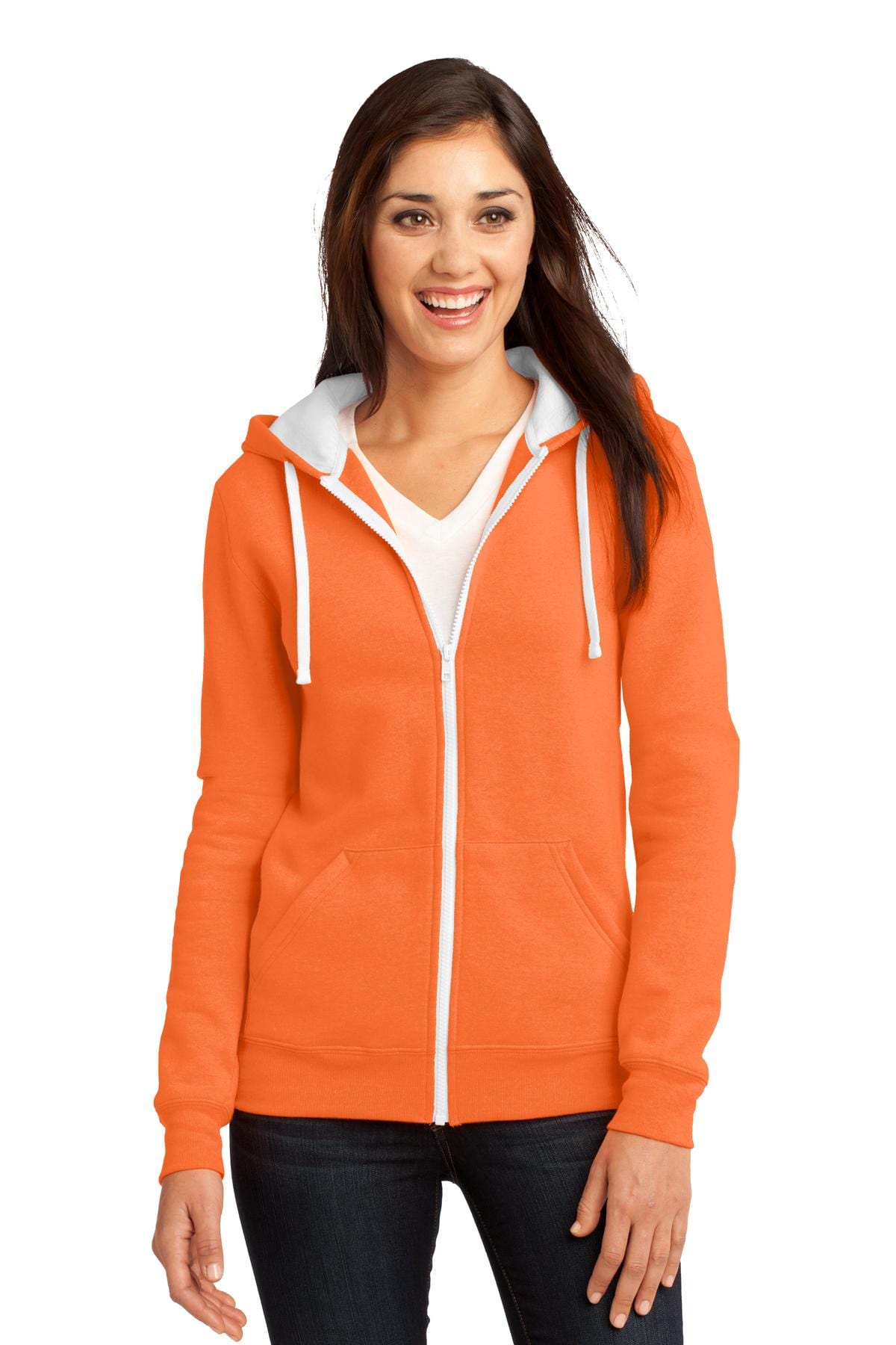 District Sweatshirts/Fleece S / Neon Orange DISCONTINUED  District ®  - Juniors The Concert Fleece ®  Full-Zip Hoodie. DT801