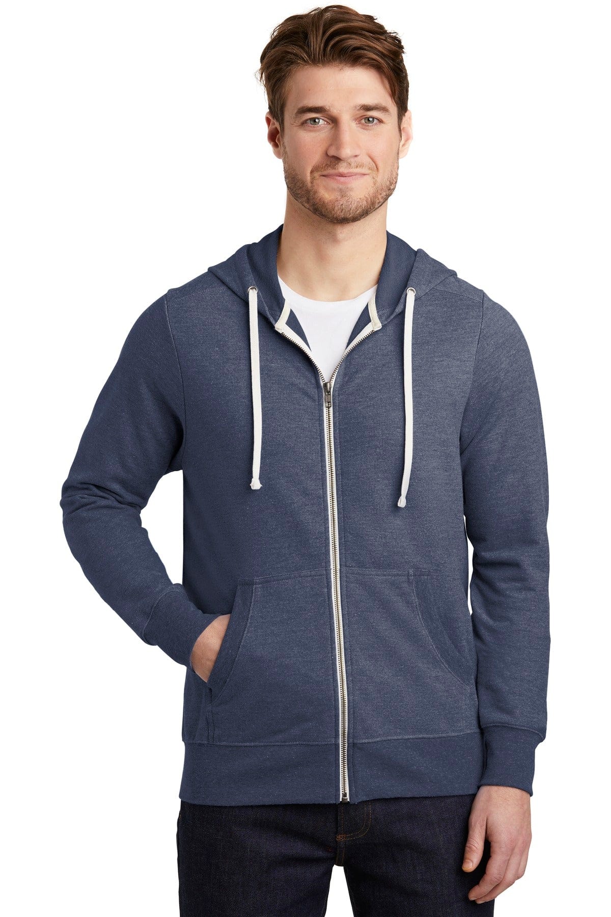 District Sweatshirts/Fleece XS / New Navy District DT356: Perfect Tri French Terry Full-Zip Hoodie