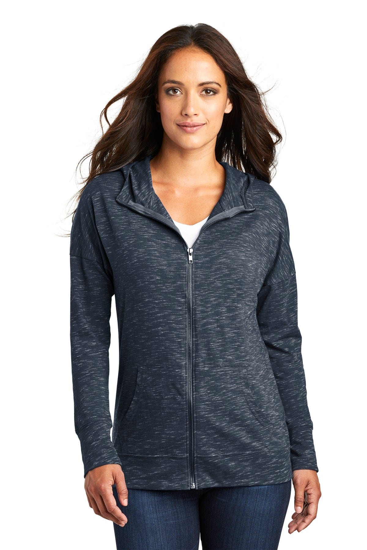 District Sweatshirts/Fleece XS / New Navy District DT665: Women's Medal Full-Zip Hoodie