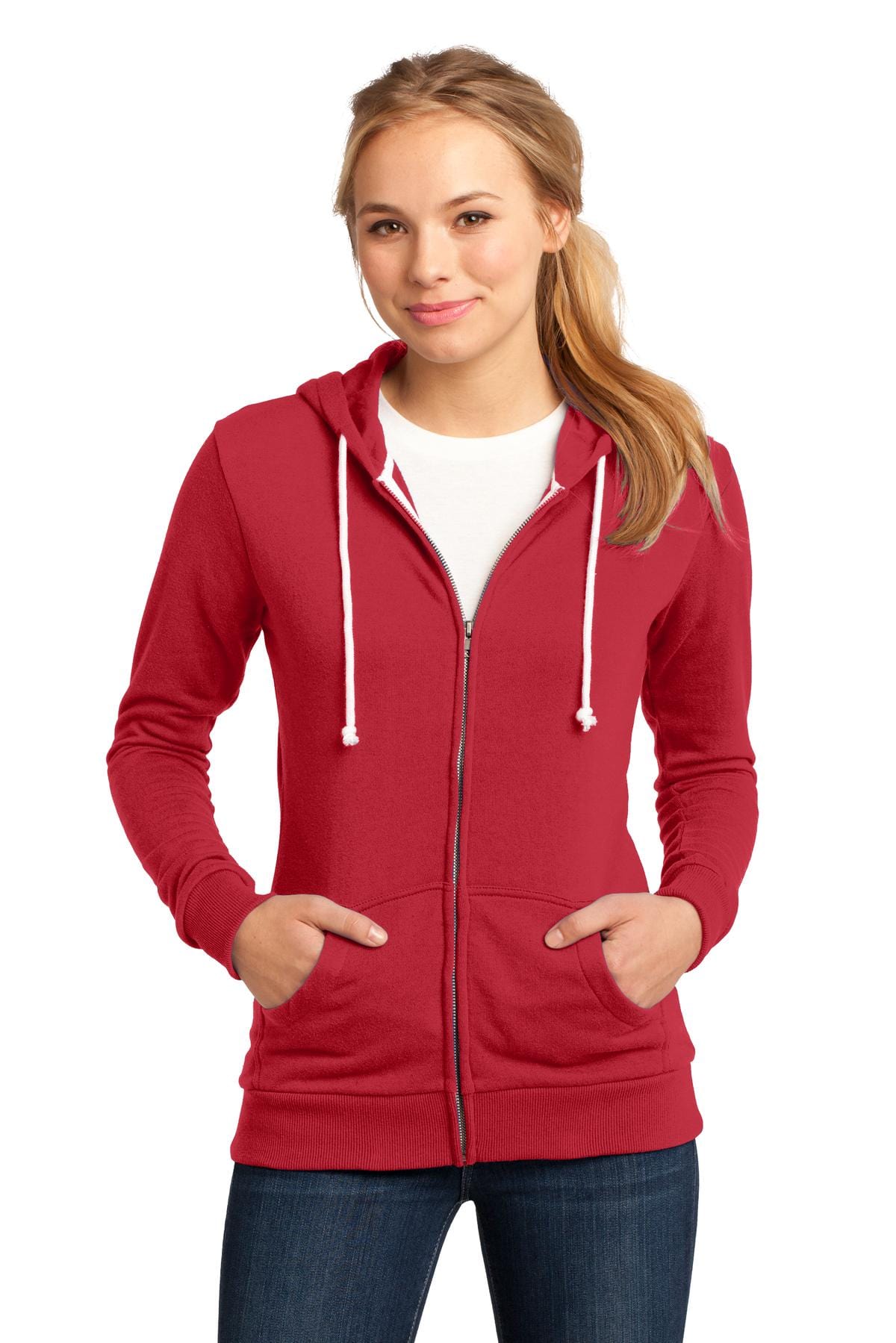 District Sweatshirts/Fleece XS / New Red DISCONTINUED  District ®  - Juniors Core Fleece Full-Zip Hoodie DT290