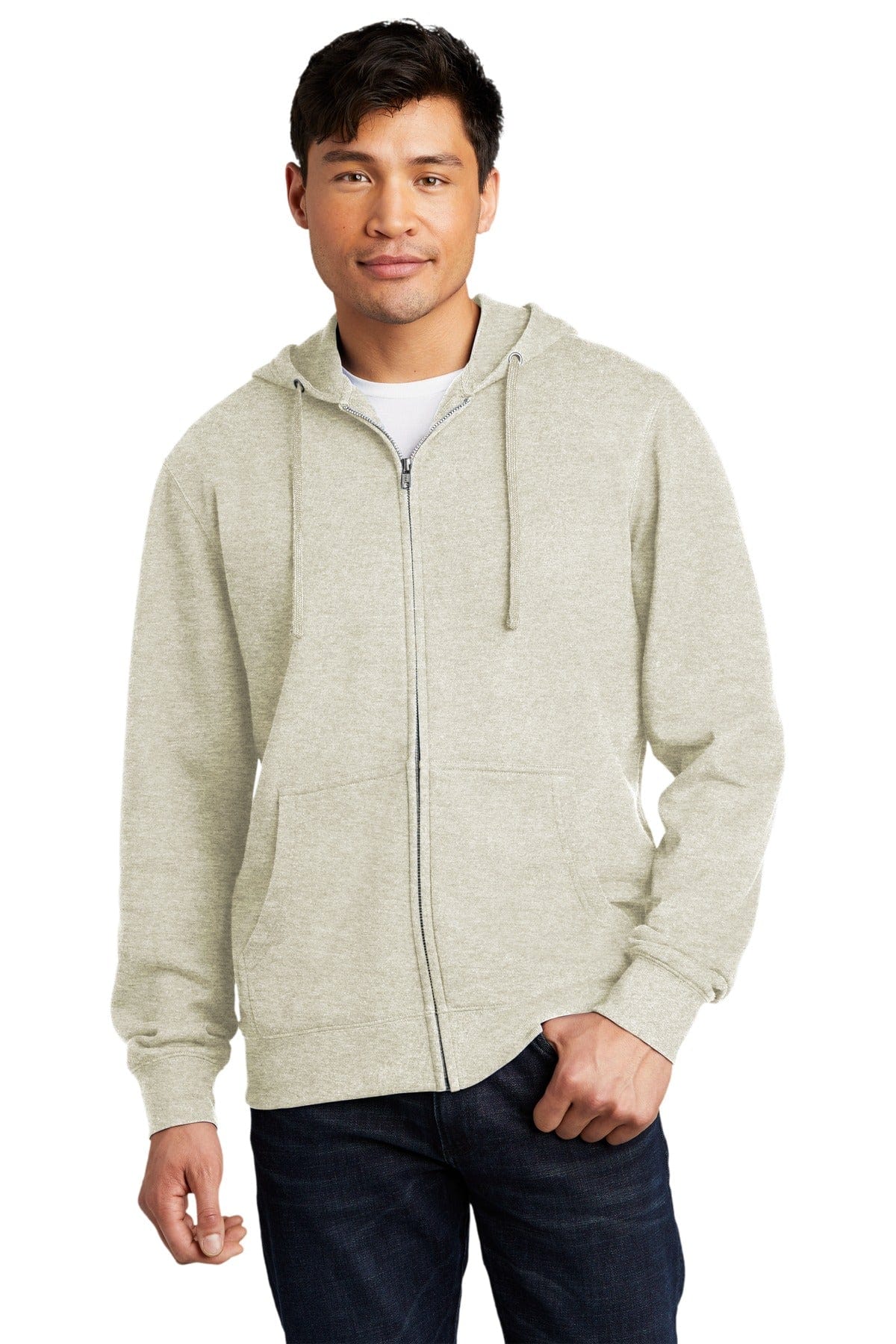 District Sweatshirts/Fleece XS / Oatmeal Heather District DT6102: V.I.T. Fleece Full-Zip Hoodie