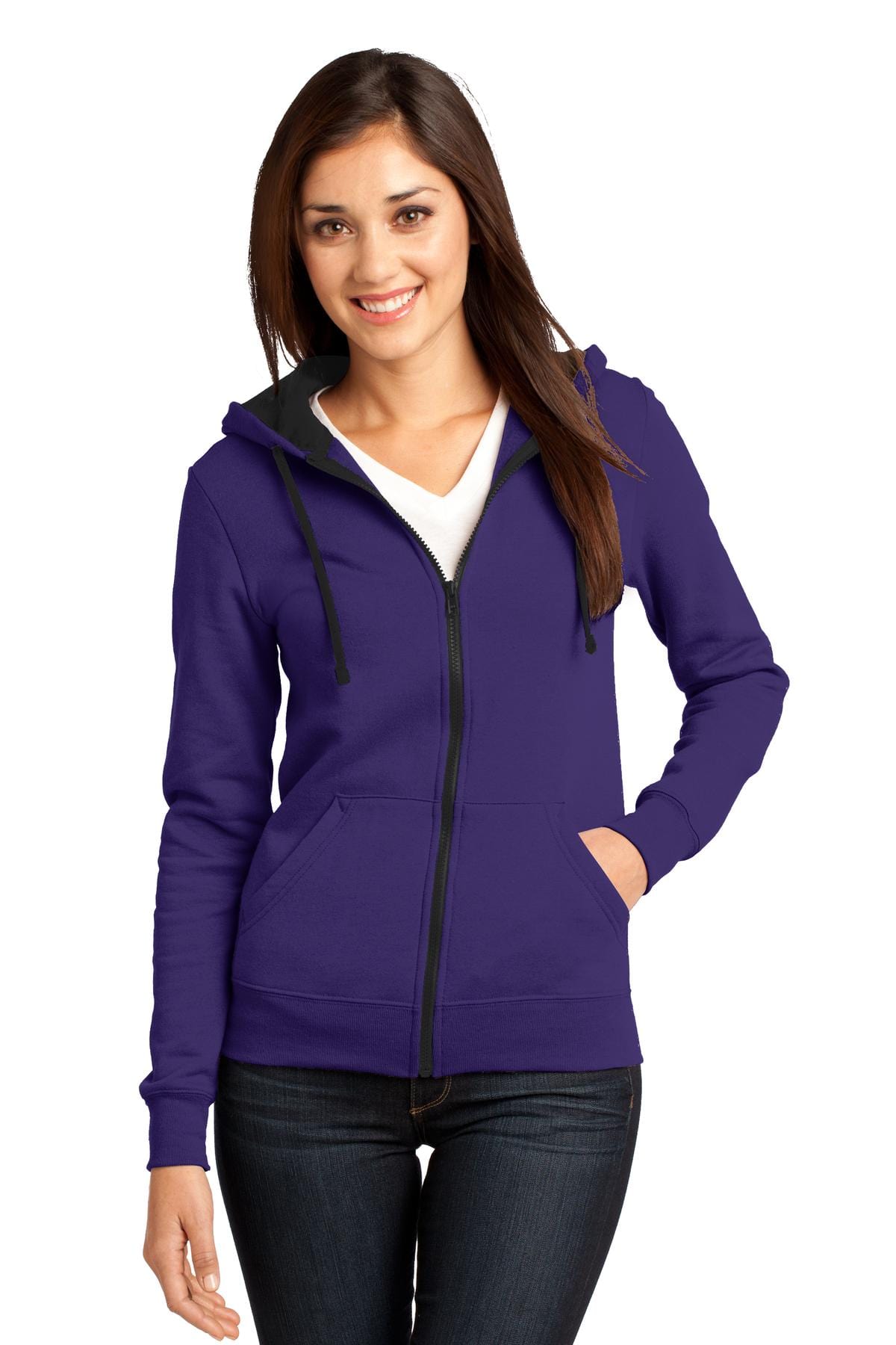 District Sweatshirts/Fleece S / Purple DISCONTINUED  District ®  - Juniors The Concert Fleece ®  Full-Zip Hoodie. DT801