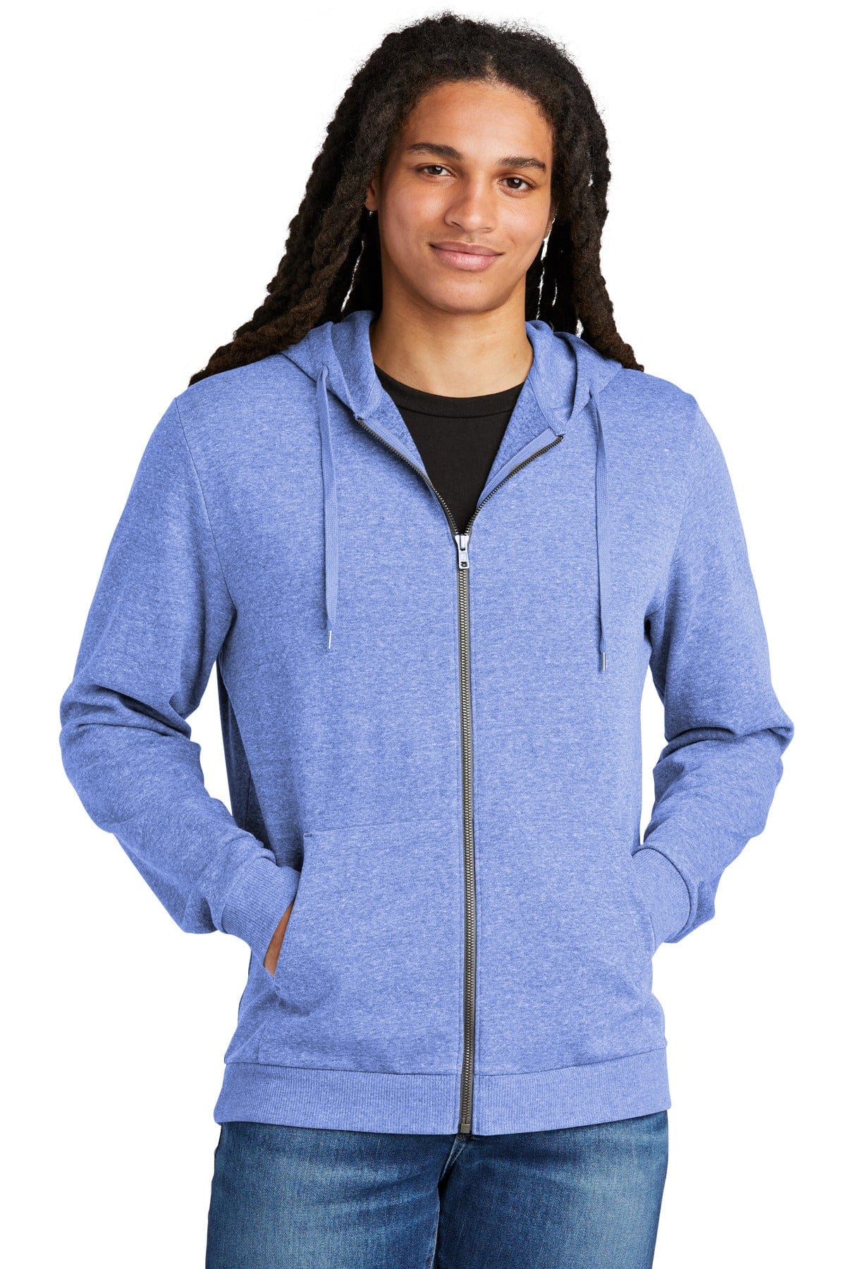 District Sweatshirts/Fleece XS / Royal Frost District DT1302: Perfect Tri Fleece Full-Zip Hoodie