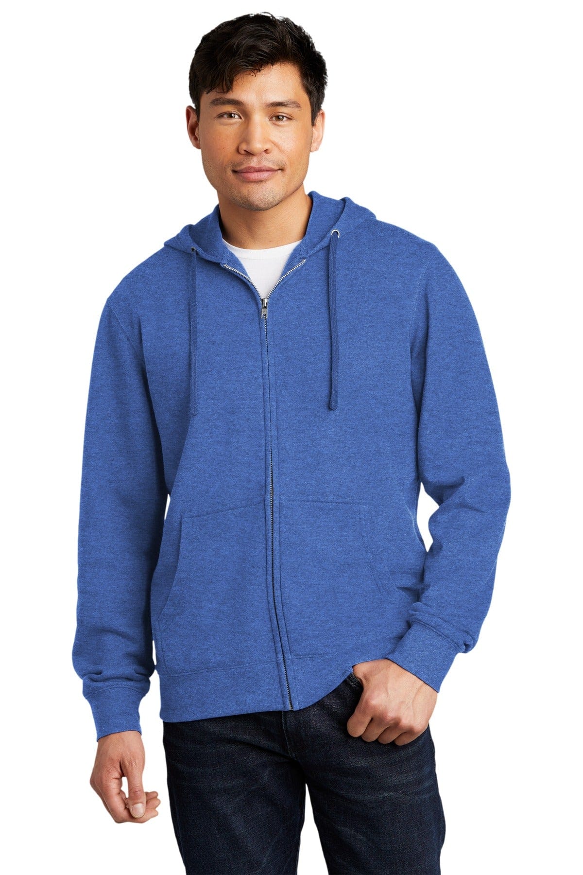 District Sweatshirts/Fleece XS / Royal Frost District DT6102: Fleece Full-Zip Hoodie