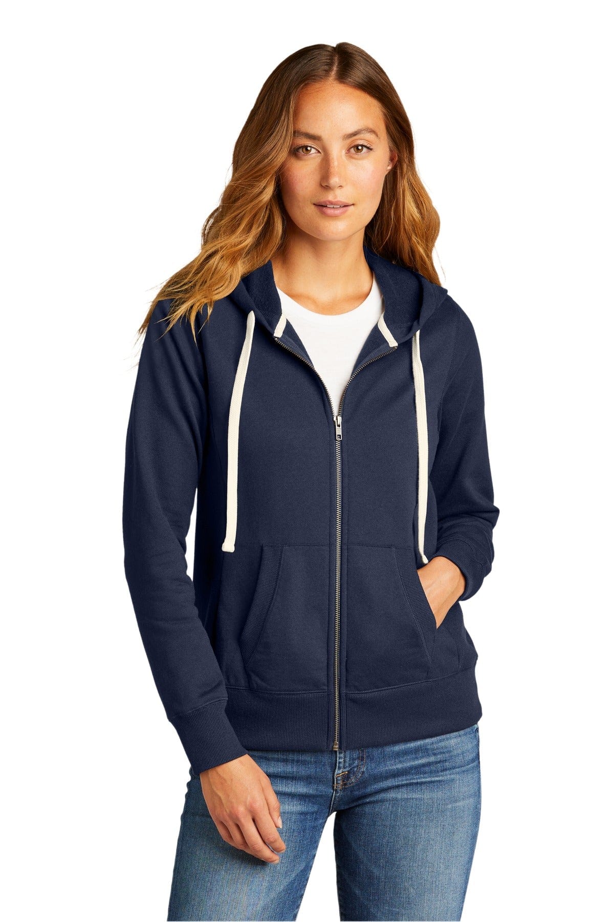 District Sweatshirts/Fleece XS / True Navy District DT8103: Women's Re-Fleece Full-Zip Hoodie