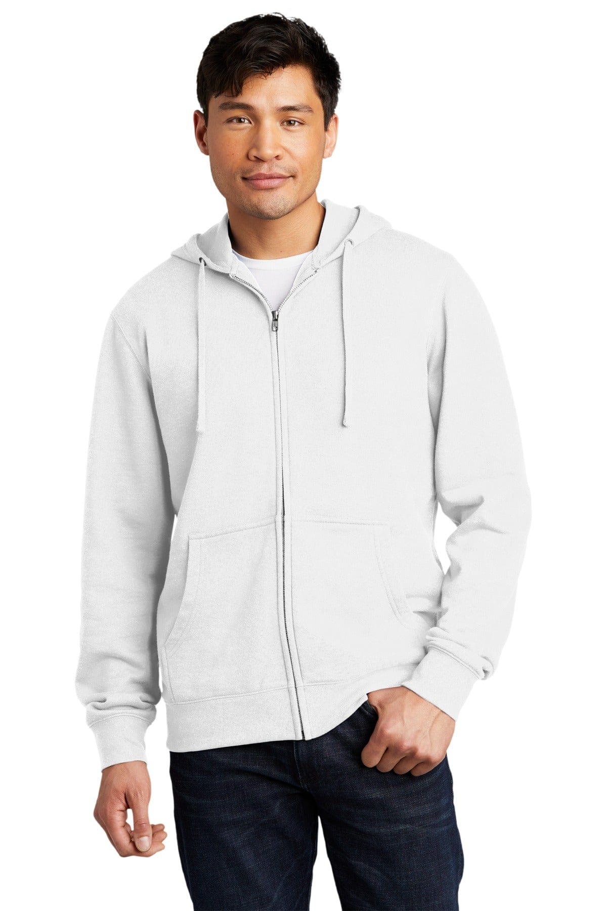 District Sweatshirts/Fleece XS / White District DT6102: V.I.T. Fleece Full-Zip Hoodie
