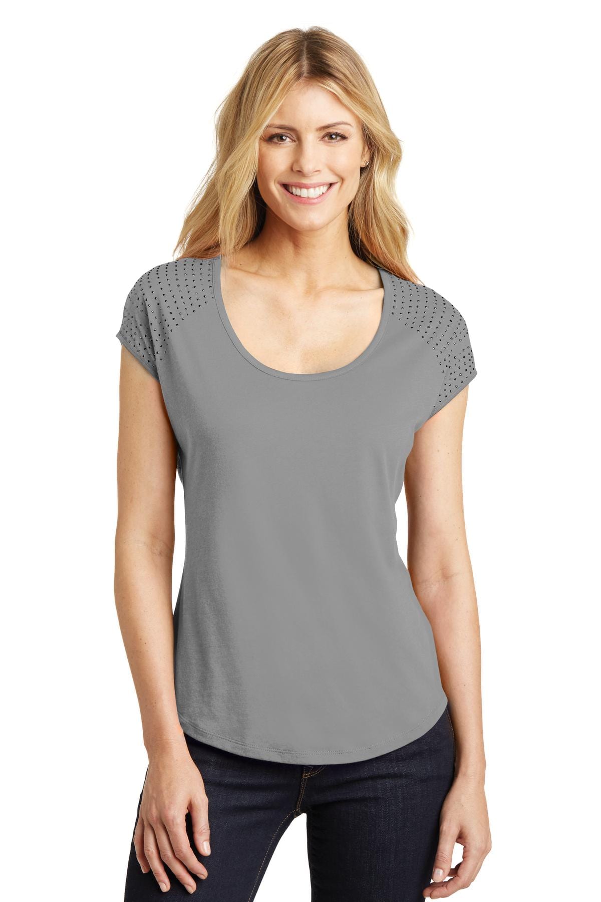 District T-Shirts DISCONTINUED  District Made ®  Ladies 60/40 Bling Tee. DM424