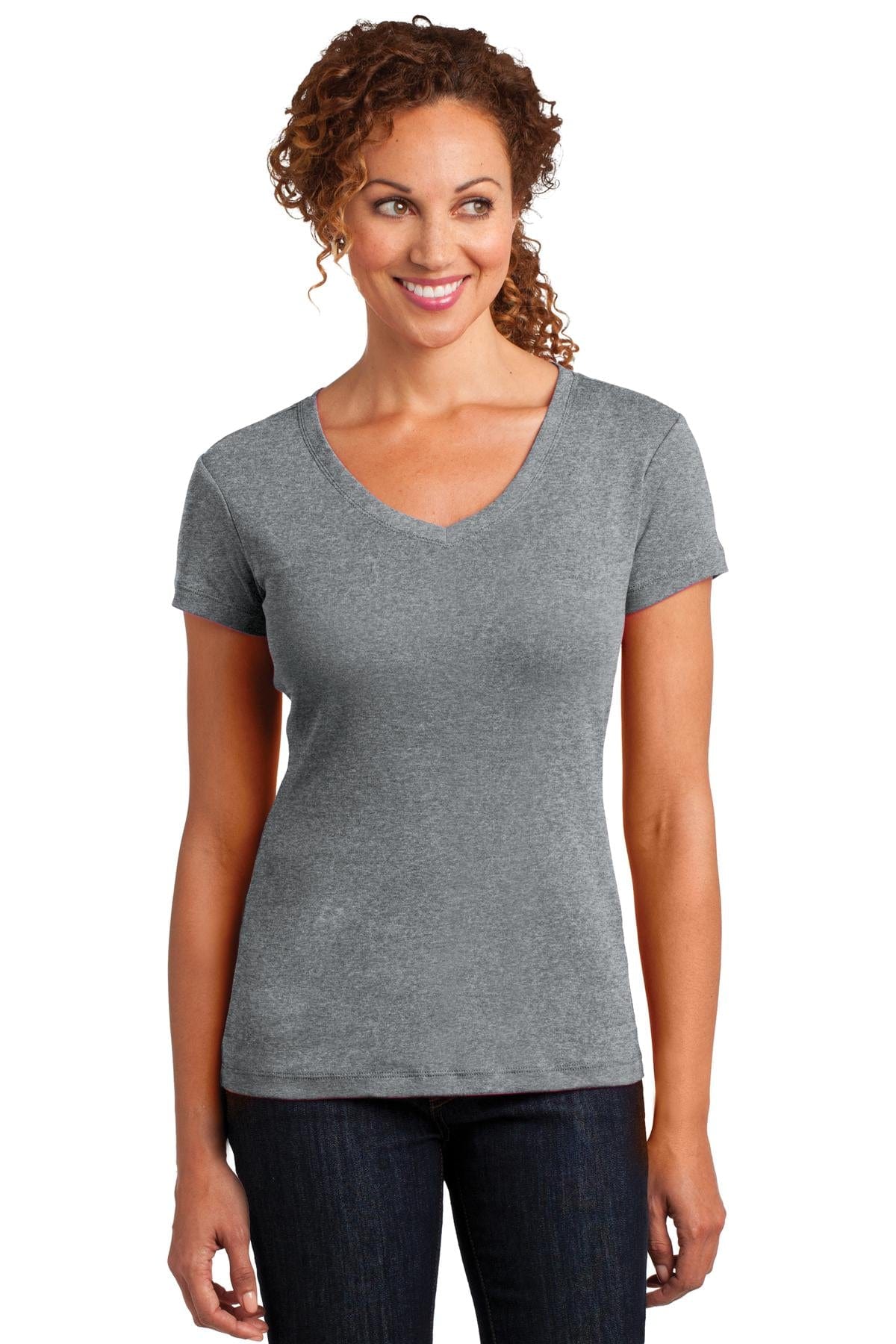 District T-Shirts DISCONTINUED  District Made ®  Ladies Mini Rib V-Neck Tee. DM401
