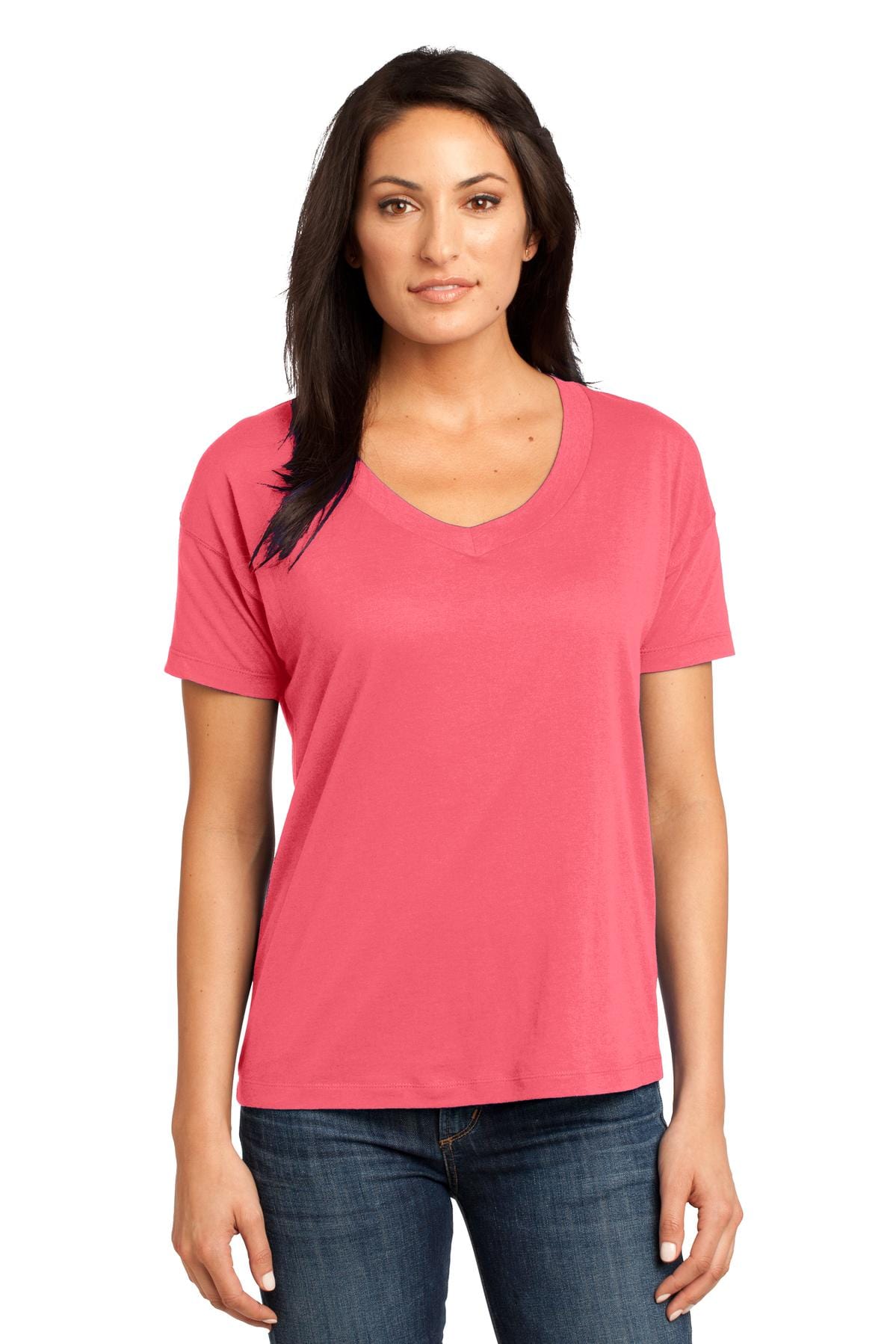 District T-Shirts DISCONTINUED  District Made ®  - Ladies Modal Blend Relaxed V-Neck Tee. DM480