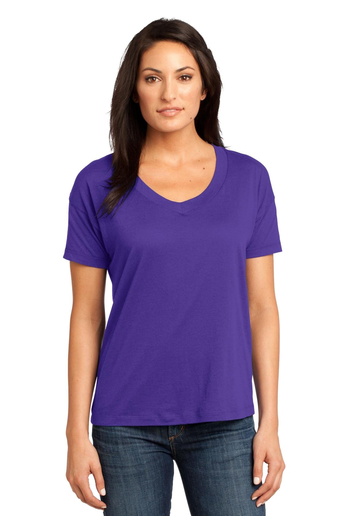 District T-Shirts DISCONTINUED  District Made ®  - Ladies Modal Blend Relaxed V-Neck Tee. DM480