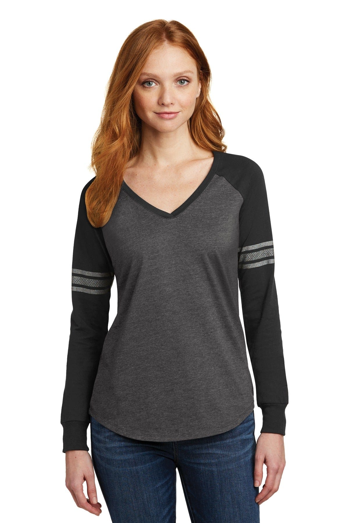 District T-Shirts District DM477: Women's Game Long Sleeve V-Neck Tee