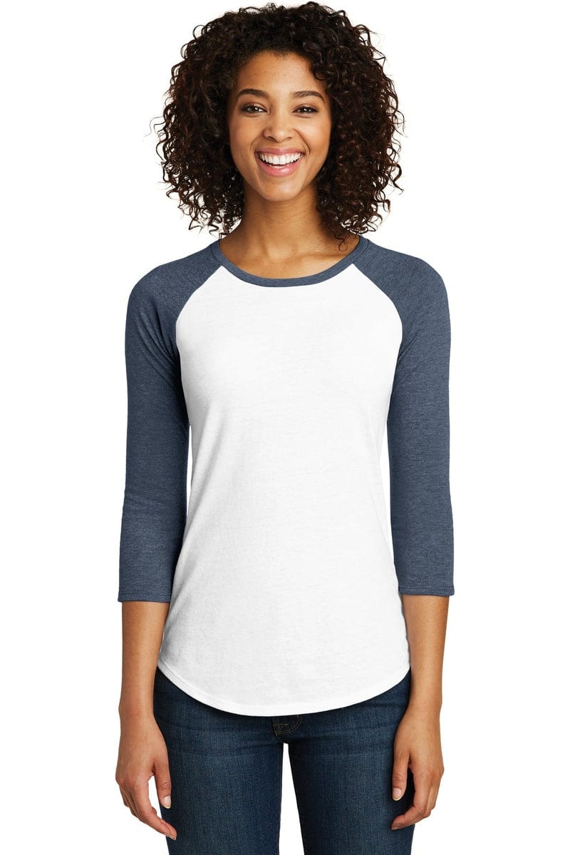 District T-Shirts District DT6211: Women's Fitted Very Important Tee, 3/4-Sleeve Raglan