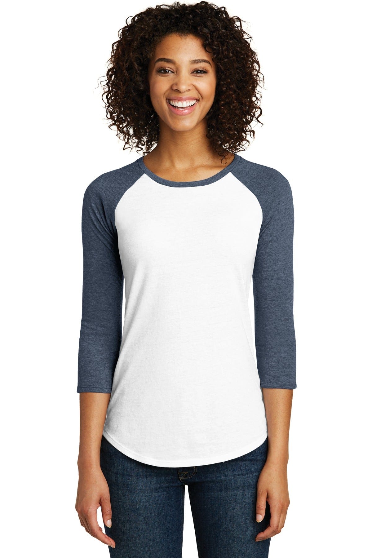 District T-Shirts District DT6211: Women's Fitted Very Important Tee, 3/4-Sleeve Raglan