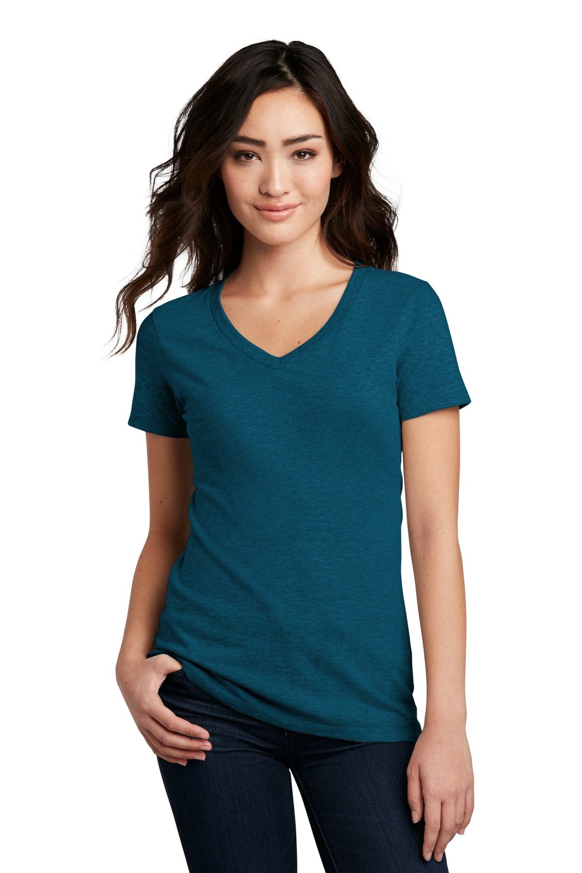 District T-Shirts District ®  Women's Perfect Blend ®  V-Neck Tee. DM1190L, Basic Colors