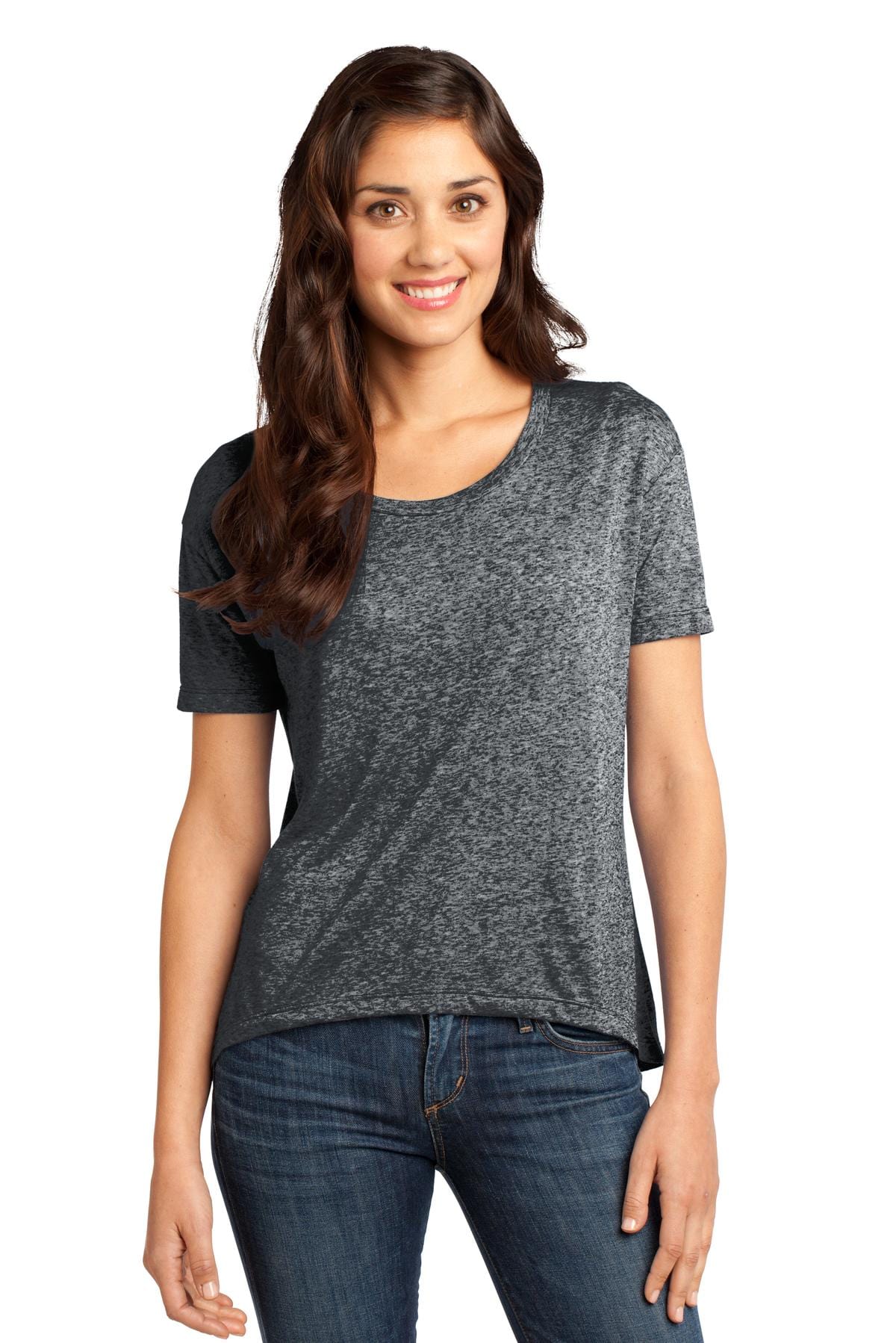 District T-Shirts L / Black DISCONTINUED  District ®  - Juniors Microburn ®  Hi/Lo Tee. DT260