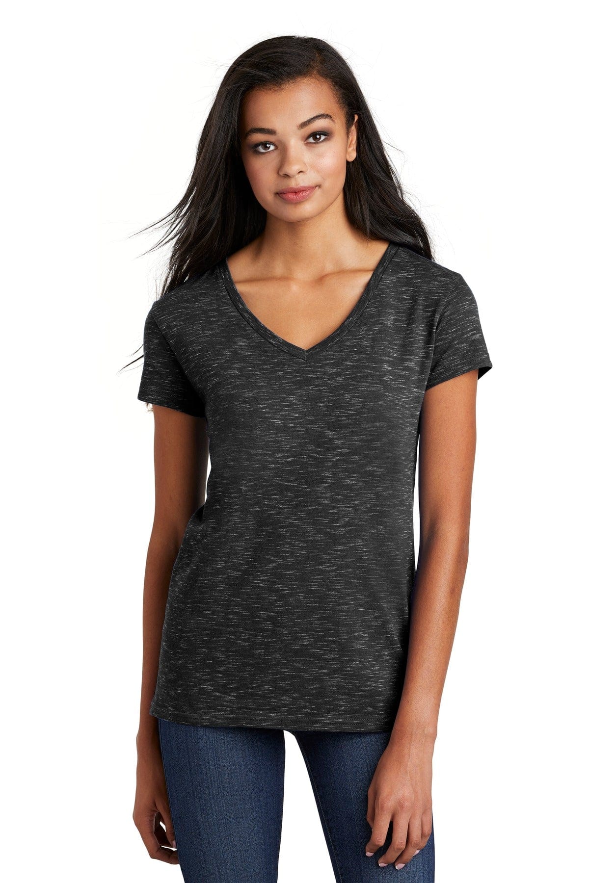 District T-Shirts XS / Black District DT664: Women's Medal V-Neck Tee