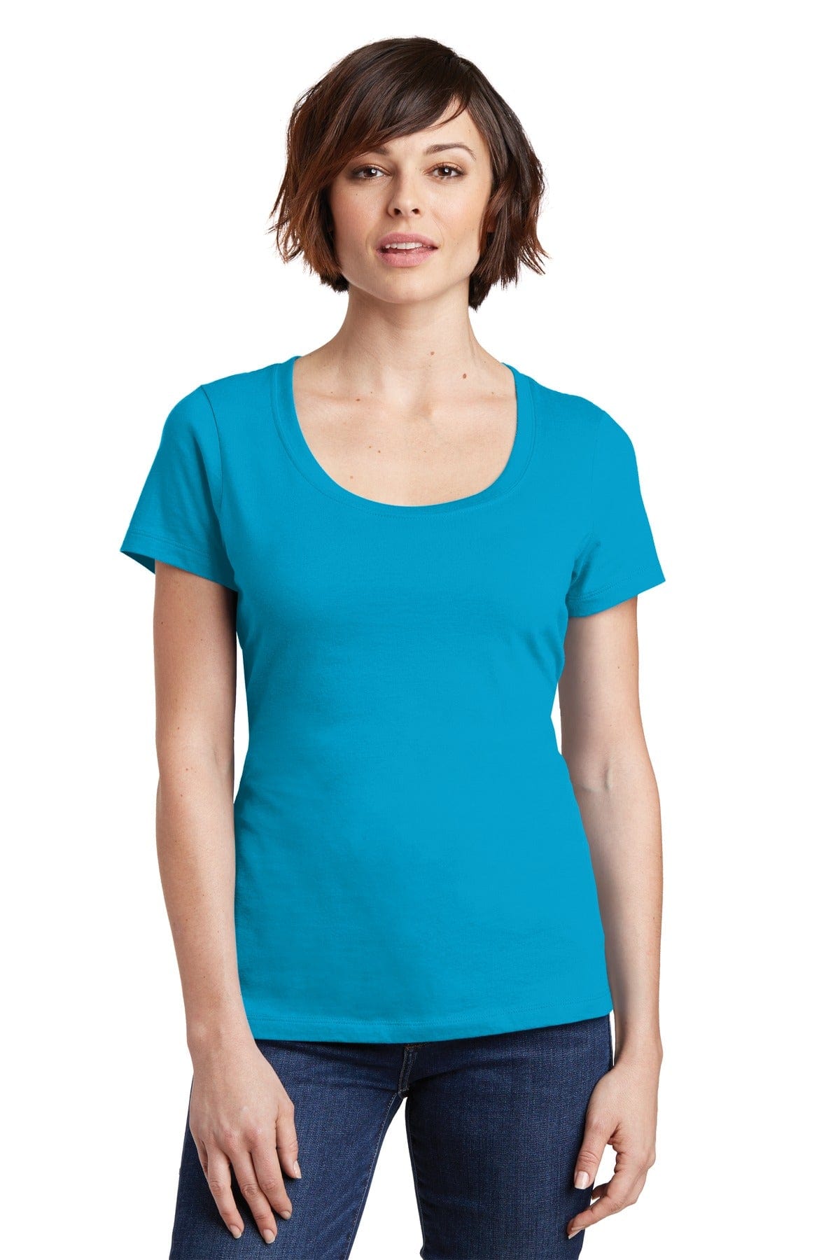 District T-Shirts XS / Bright Turquoise District DM106L: Women's Perfect Weight Scoop Tee