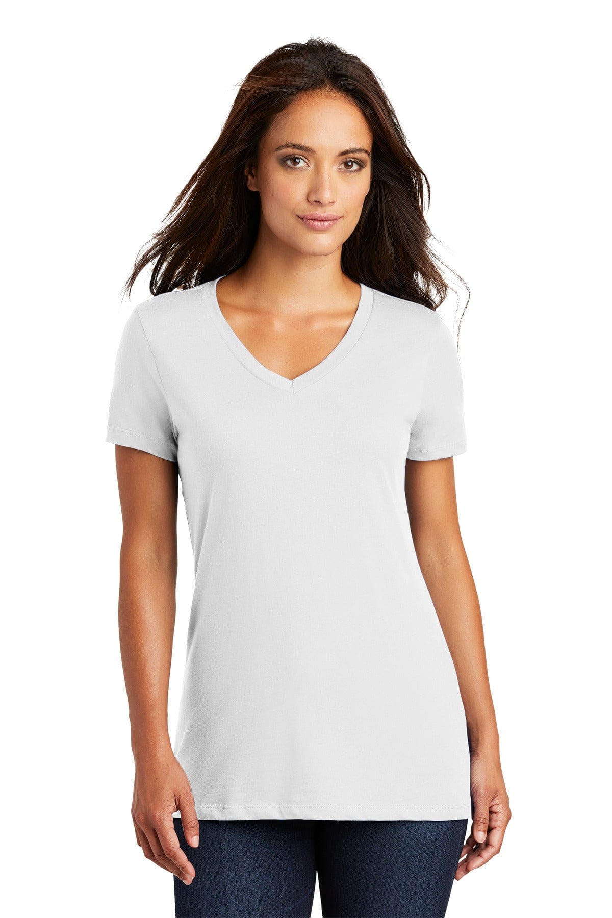 District T-Shirts XS / Bright White District DM1170L: Women's Perfect Weight V-Neck Tee