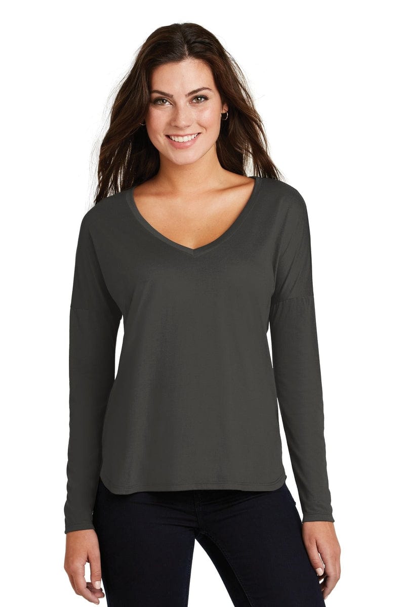 District T-Shirts XS / Charcoal District DM413: Women's Drapey Long Sleeve Tee