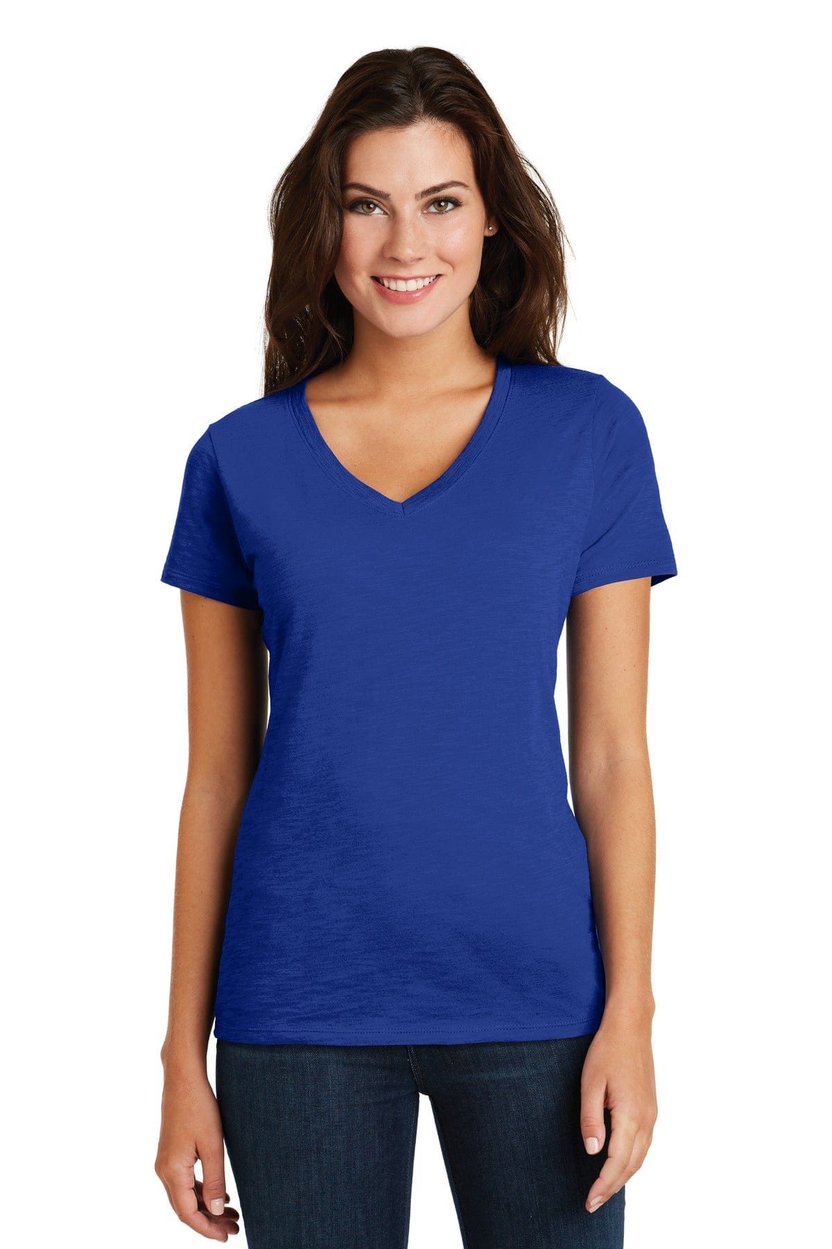 District T-Shirts XS / Deep Royal DISCONTINUED  District  ®  Women's Super Slub ®  V-Neck Tee. DM3501