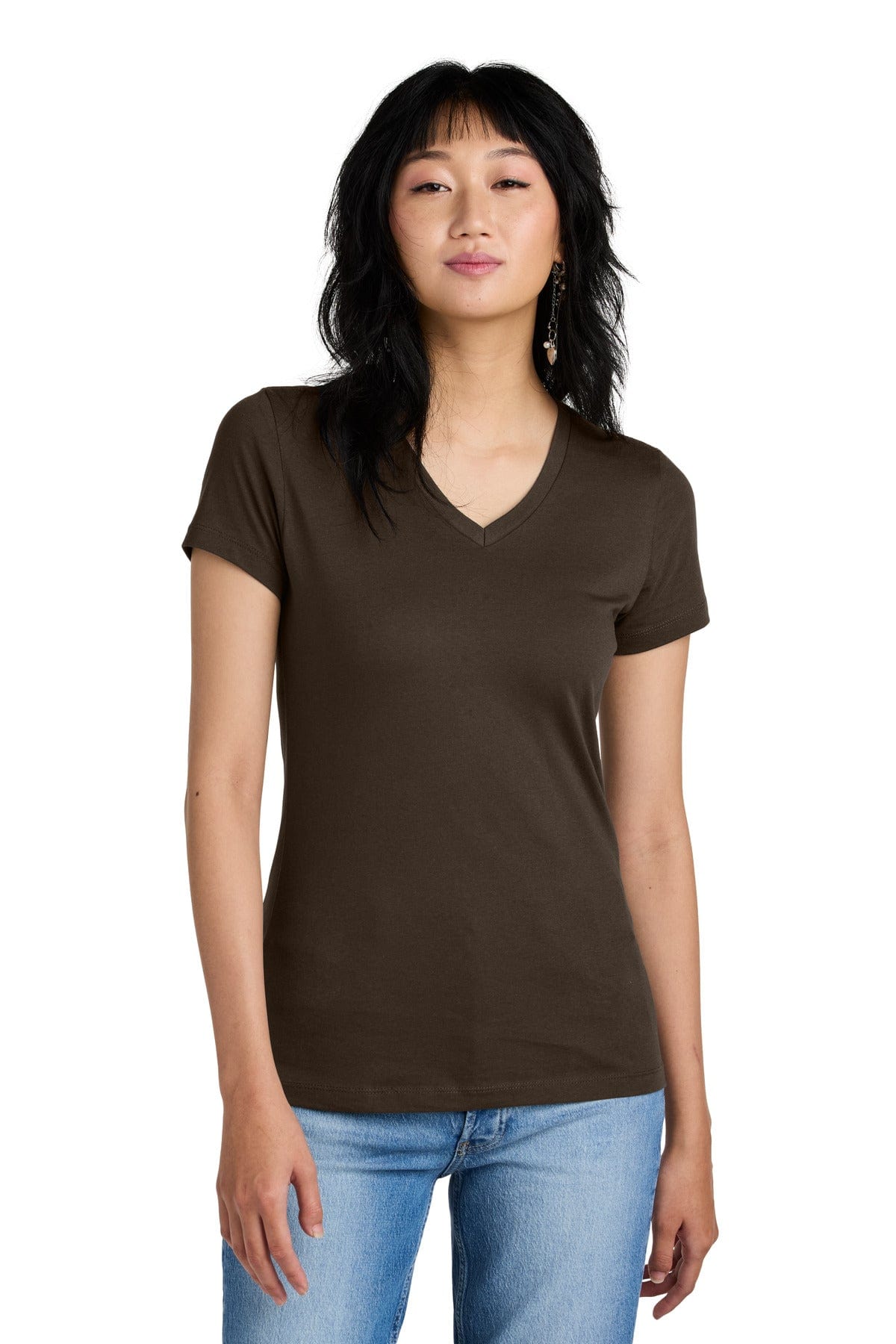 District T-Shirts XS / Espresso District DM1170L: Women's Perfect Weight V-Neck Tee