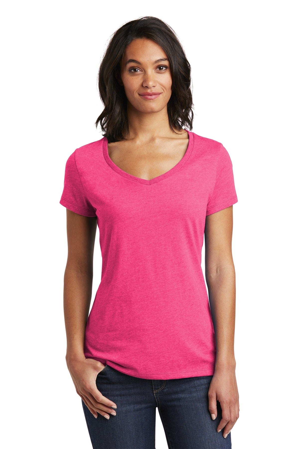 District T-Shirts XS / Fuchsia Frost District DT6503: Women's Very Important Tee V-Neck.