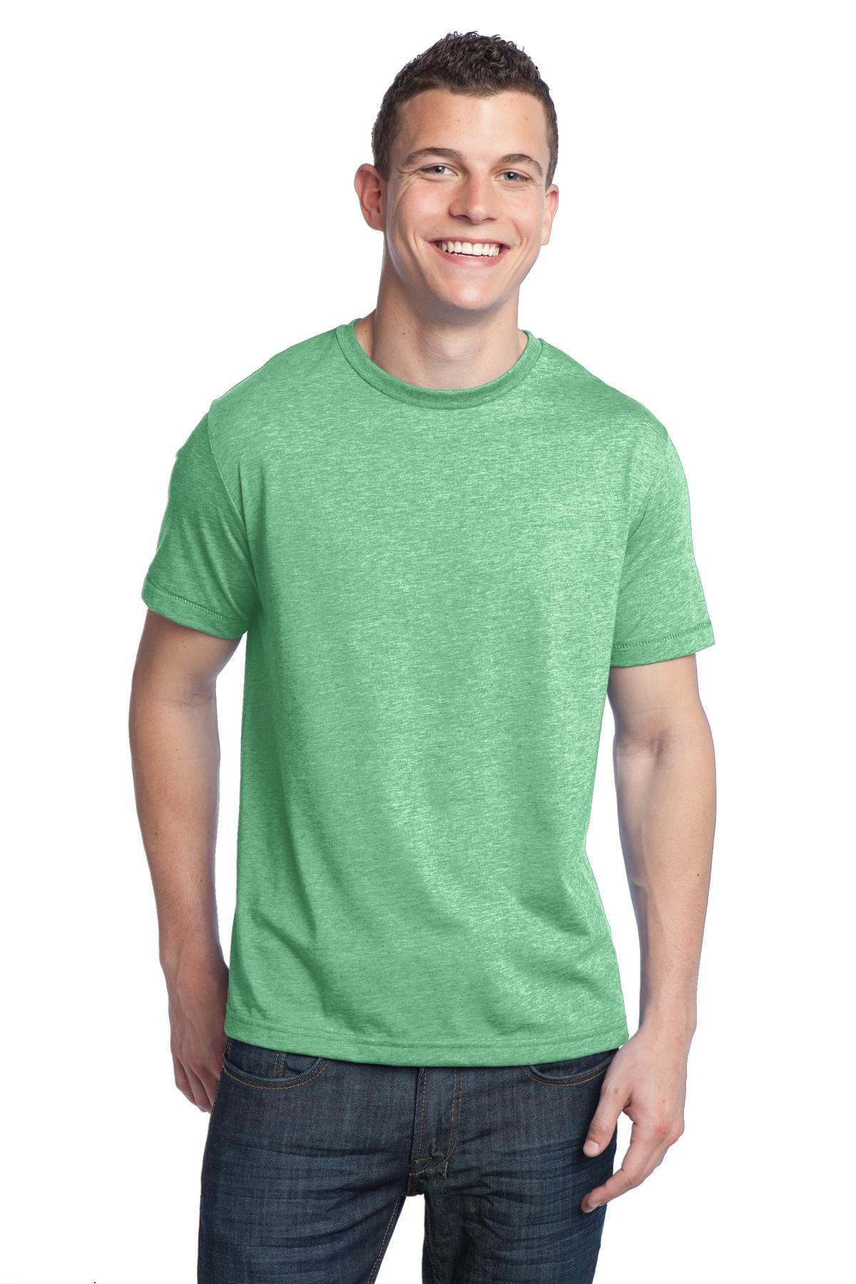 District T-Shirts XS / Green Heather DISCONTINUED  District ®  - Young Mens Tri-Blend Crewneck Tee. DT142