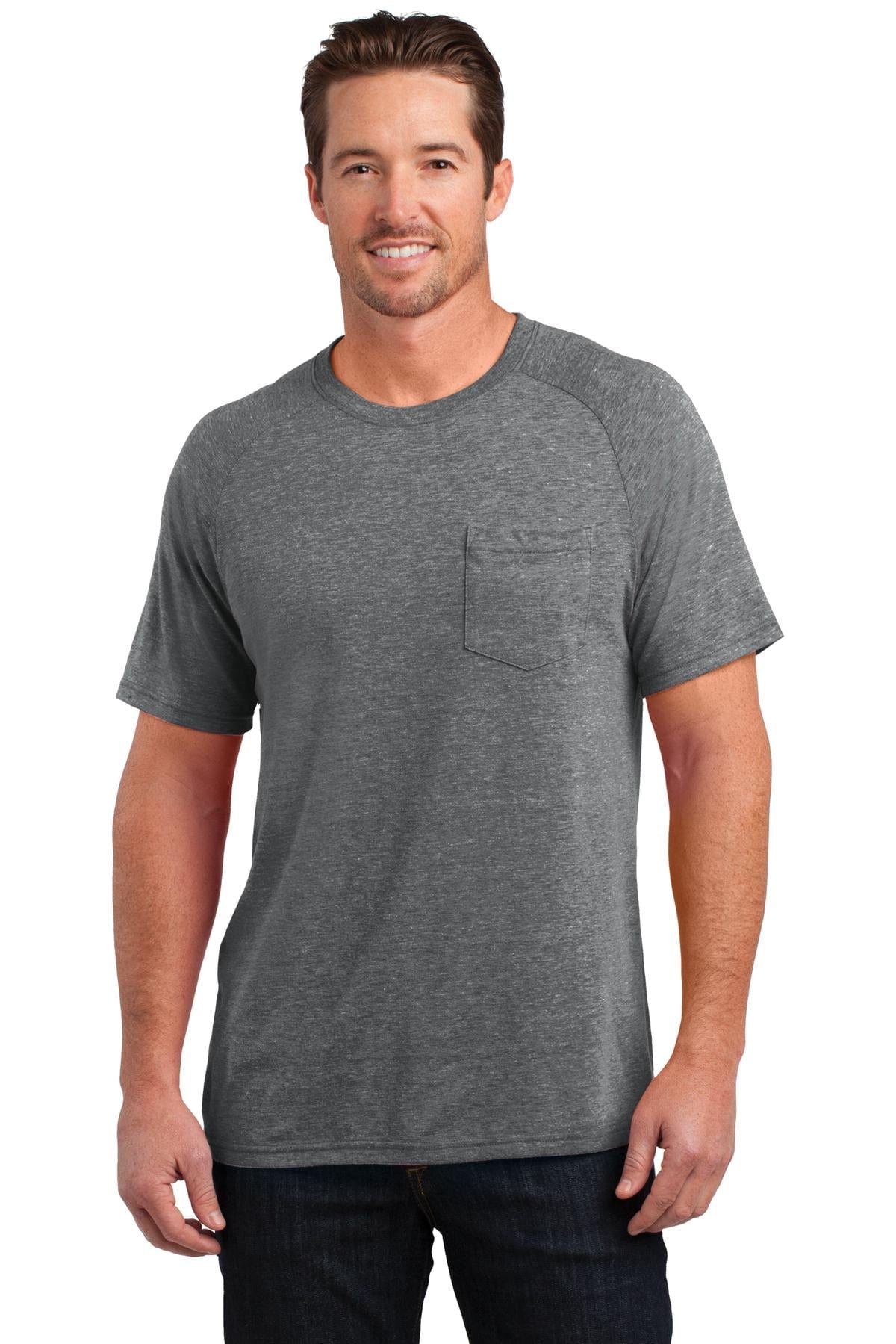 District T-Shirts XS / Grey Heather DISCONTINUED  District Made ®  Mens Tri-Blend Pocket Tee. DM340