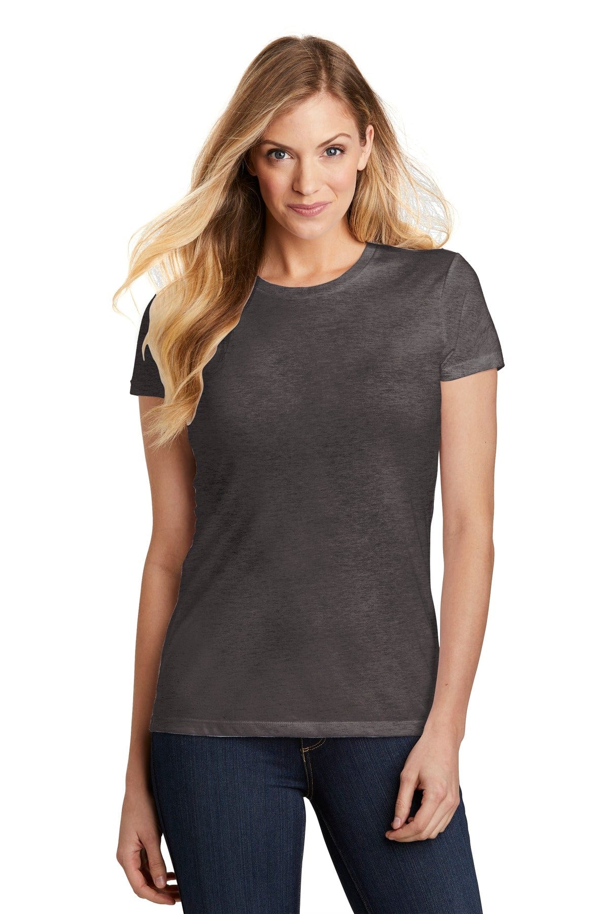 District T-Shirts XS / Heathered Charcoal District DT155: Women's Fitted Perfect Tri Tee