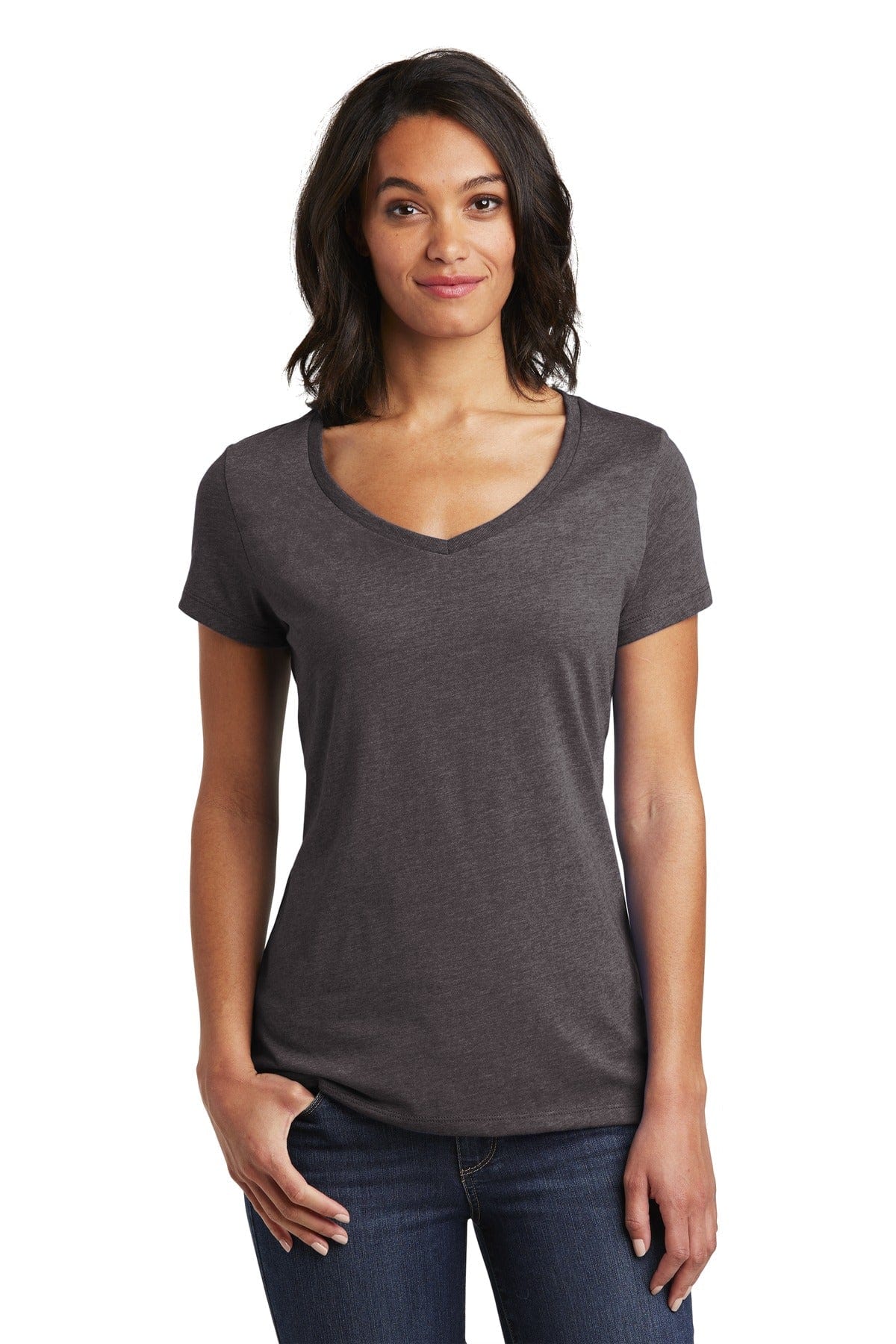 District T-Shirts XS / Heathered Charcoal District DT6503: Women's Very Important Tee V-Neck.