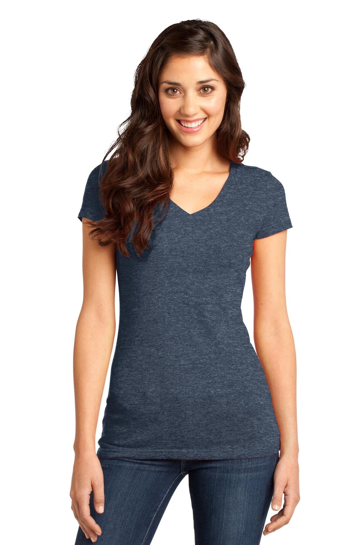 District T-Shirts XS / Heathered Navy DISCONTINUED  District ®  - Juniors Very Important Tee ®  V-Neck. DT6501