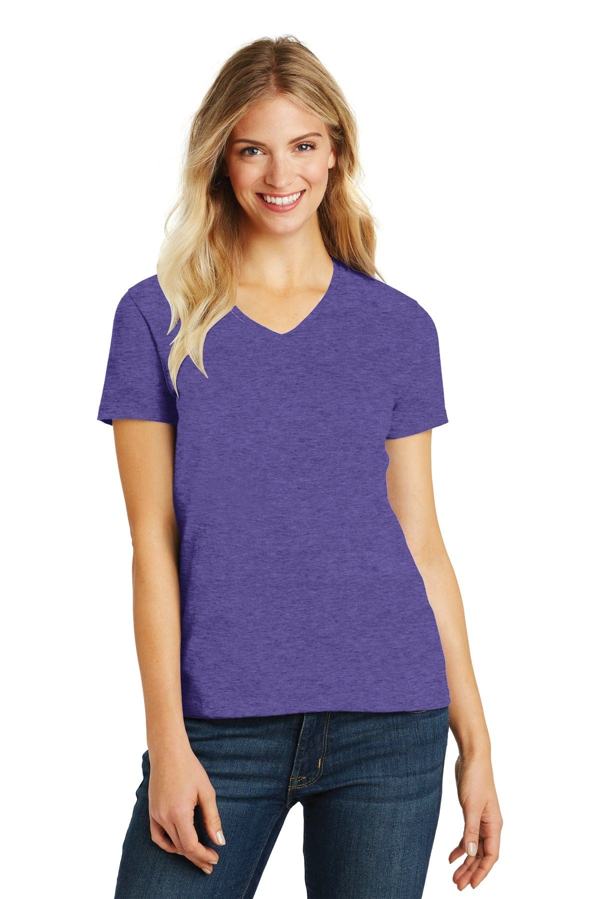 District T-Shirts XS / Heathered Purple District ®  Women's Perfect Blend ®  V-Neck Tee. DM1190L, Basic Colors