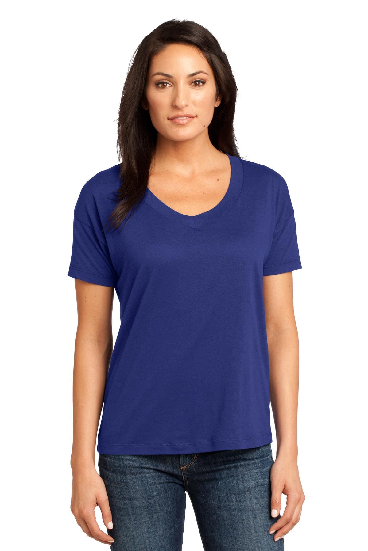 District T-Shirts XS / Lapis Blue DISCONTINUED  District Made ®  - Ladies Modal Blend Relaxed V-Neck Tee. DM480