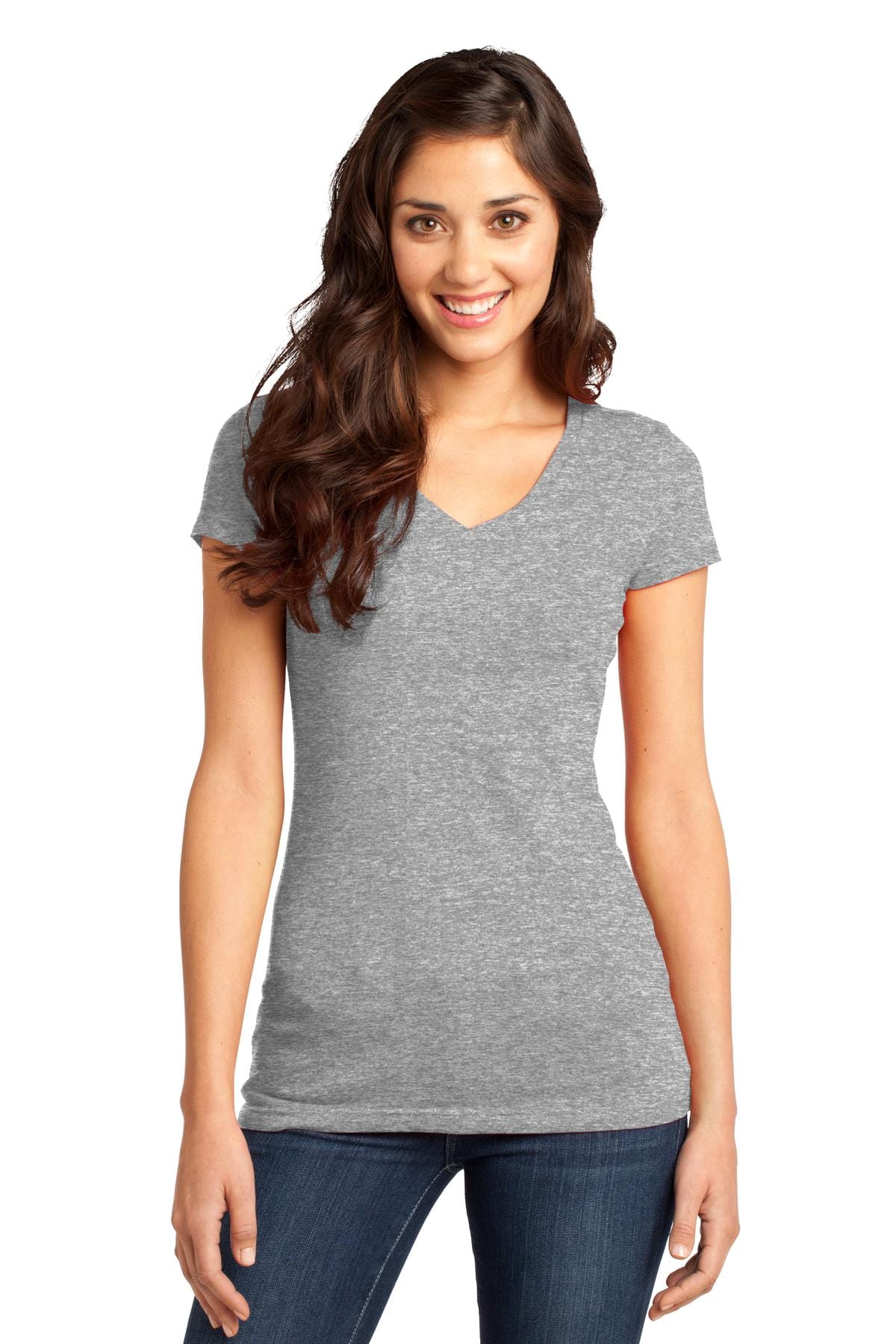 District T-Shirts XS / Light Heather Grey DISCONTINUED  District ®  - Juniors Very Important Tee ®  V-Neck. DT6501, Basic Colors