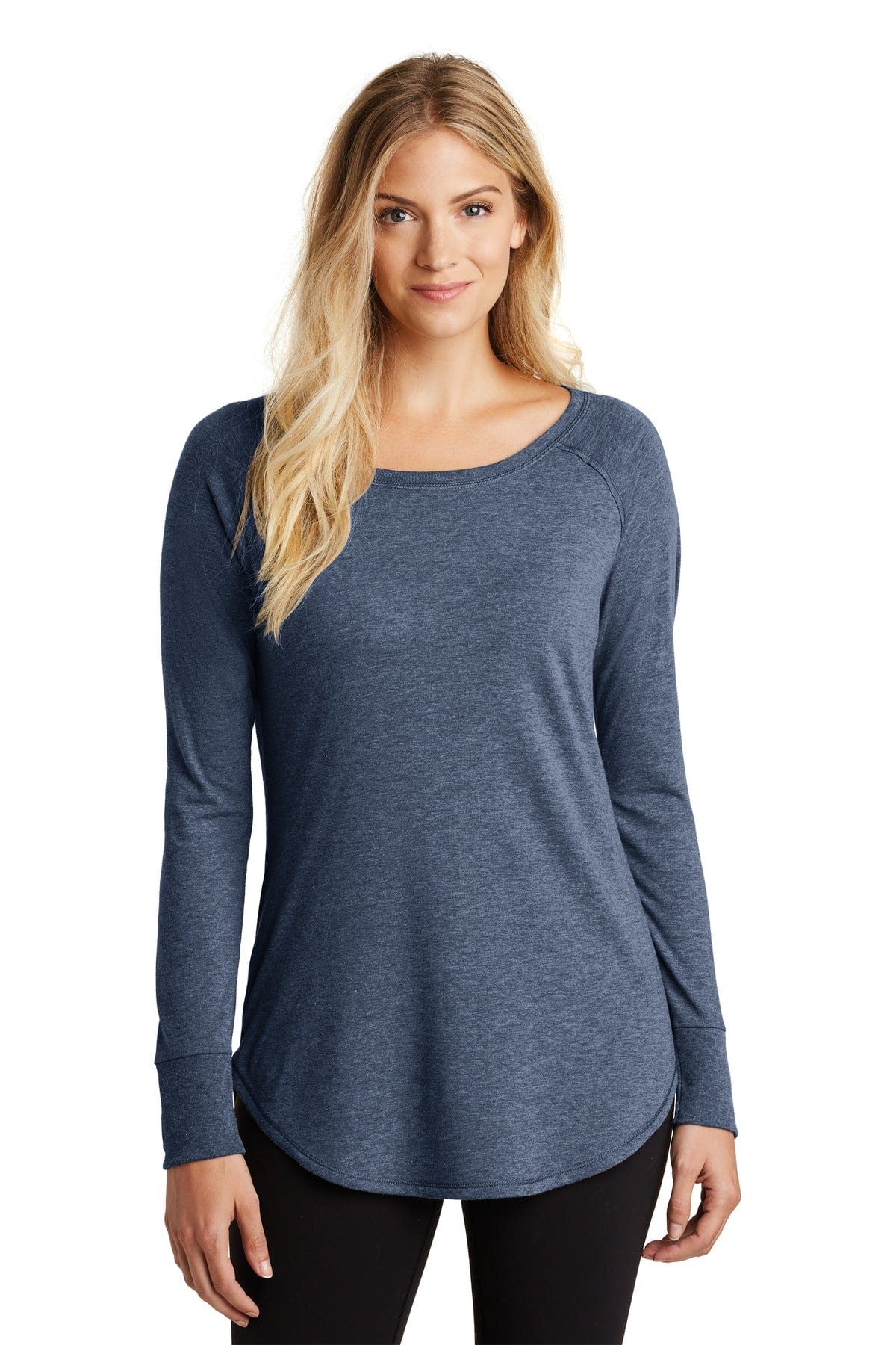 District T-Shirts XS / Navy Frost District DT132L: Women's Perfect Tri Long Sleeve Tunic Tee