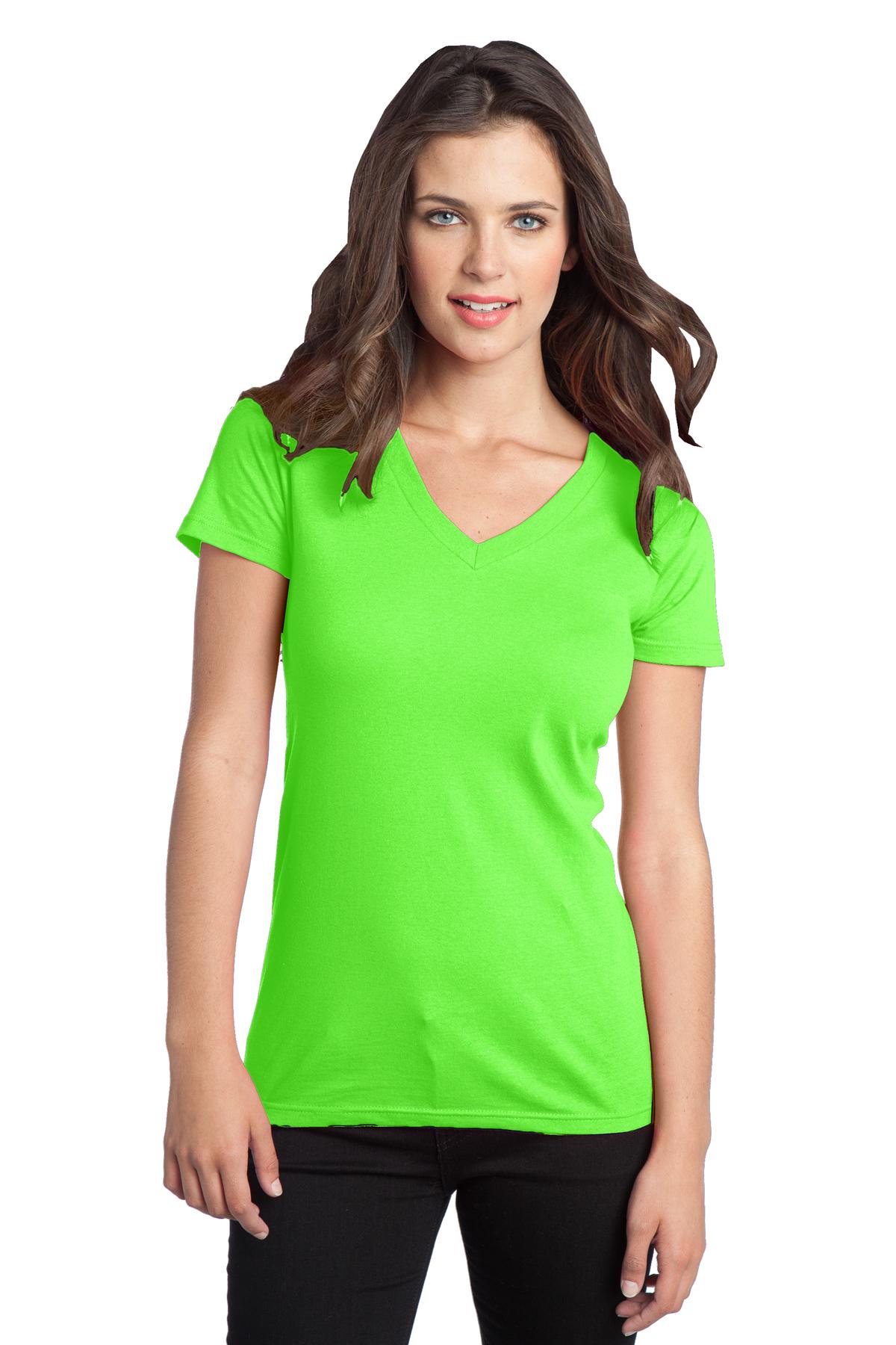 District T-Shirts XS / Neon Green DISCONTINUED  District ®  - Juniors The Concert Tee ®  V-Neck. DT5501
