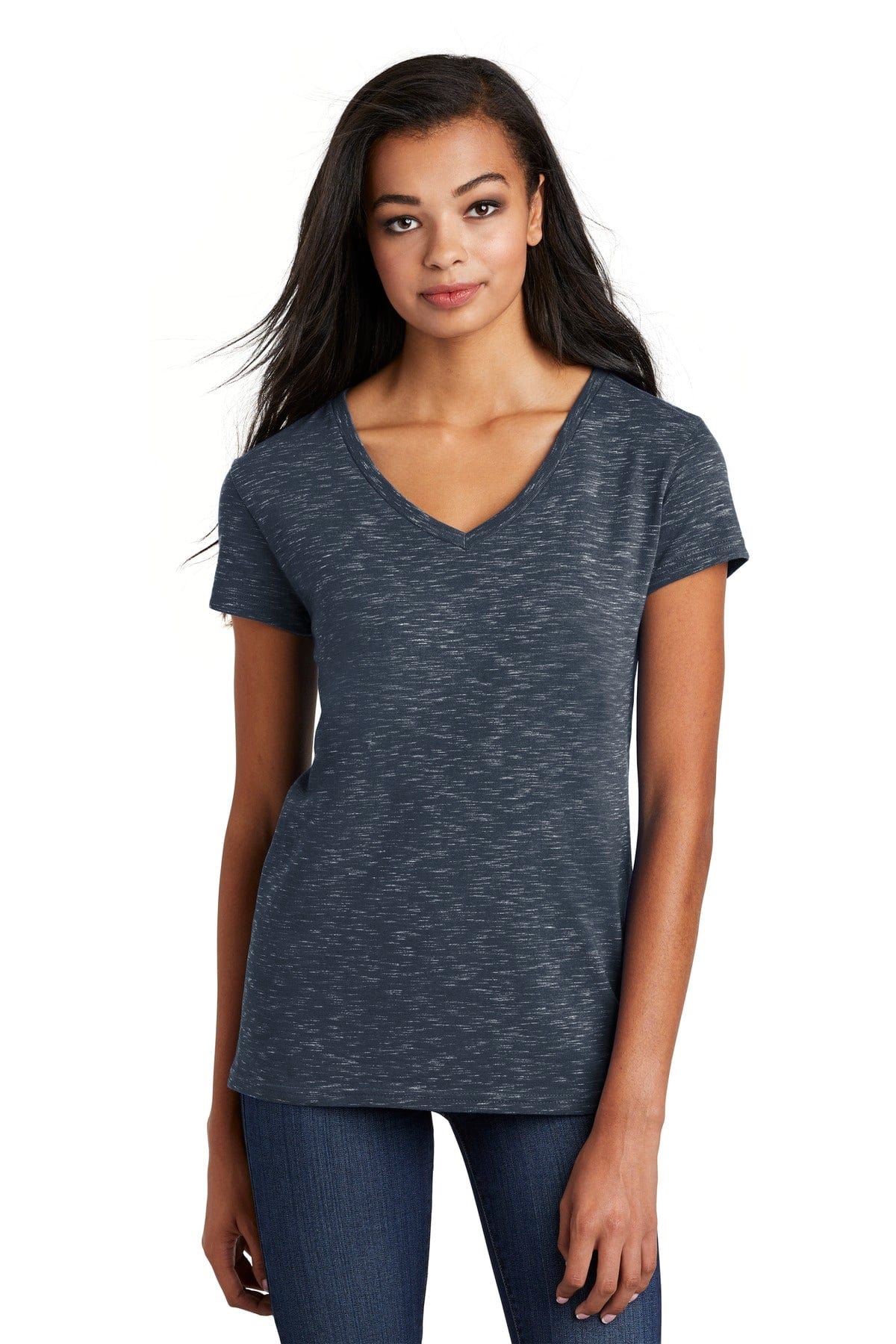 District T-Shirts XS / New Navy District DT664: Women's Medal V-Neck Tee