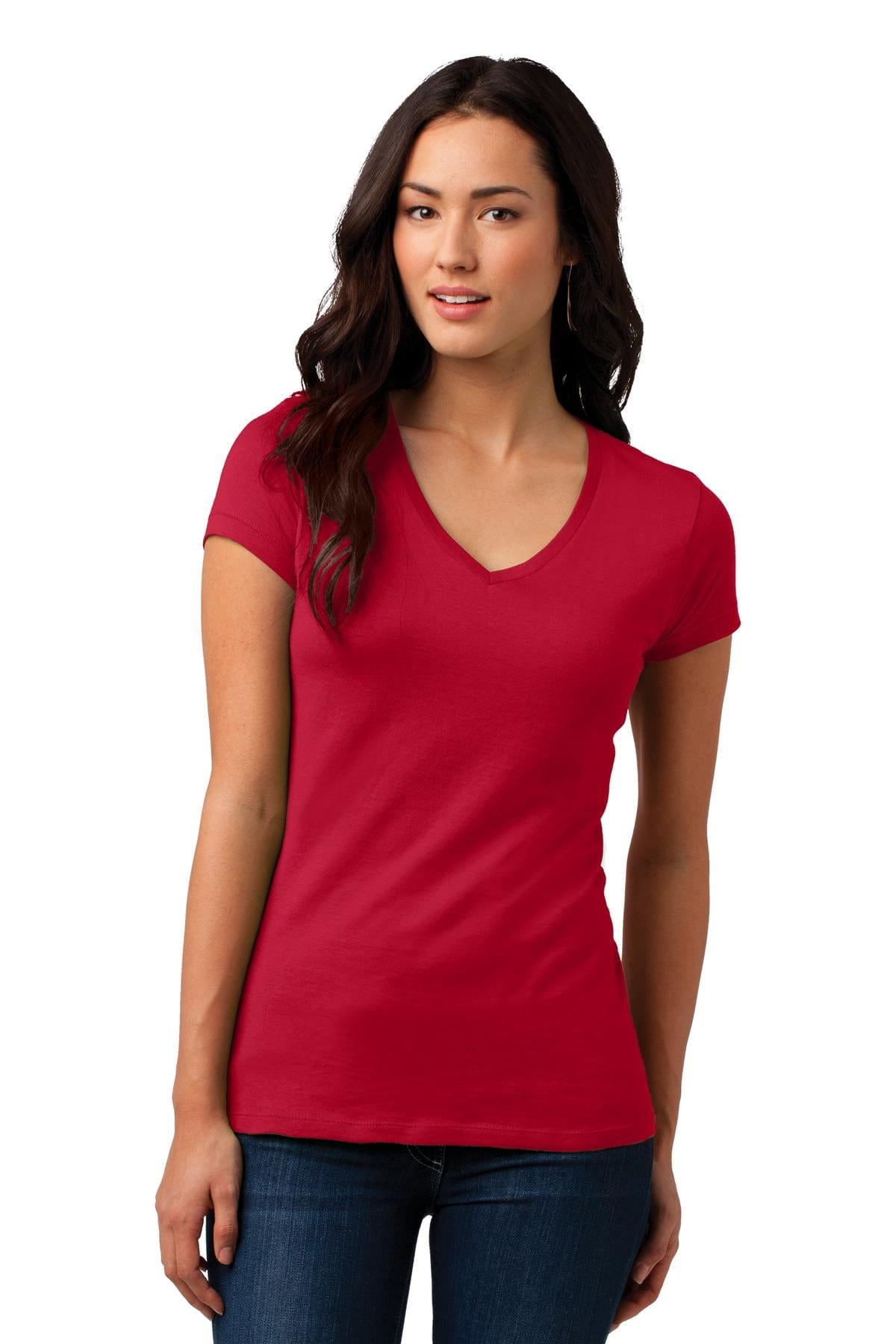 District T-Shirts XS / New Red DISCONTINUED  District ®  Juniors Soft Wash V-Neck Tee. DT4501