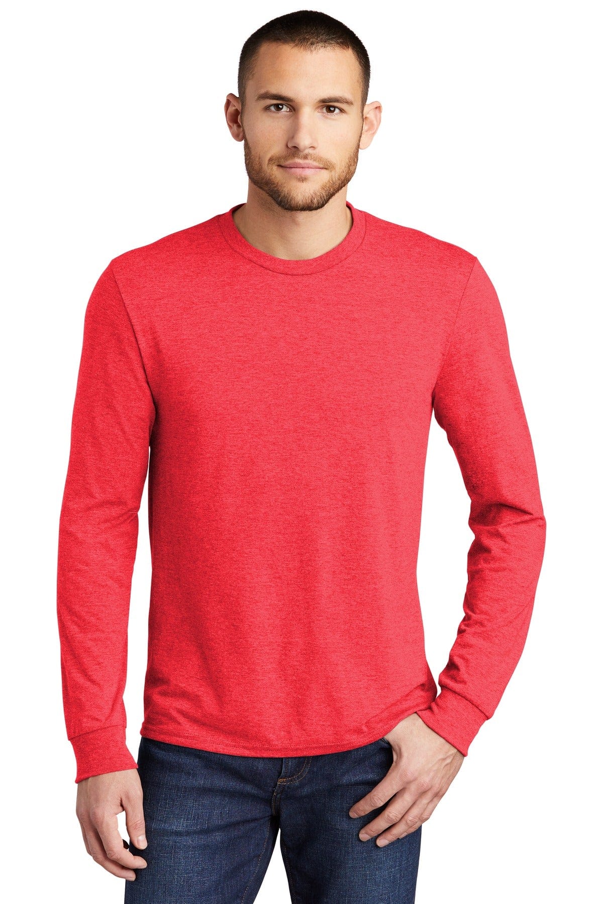 District T-Shirts XS / Red Frost District DM132: Perfect Tri Long Sleeve Tee