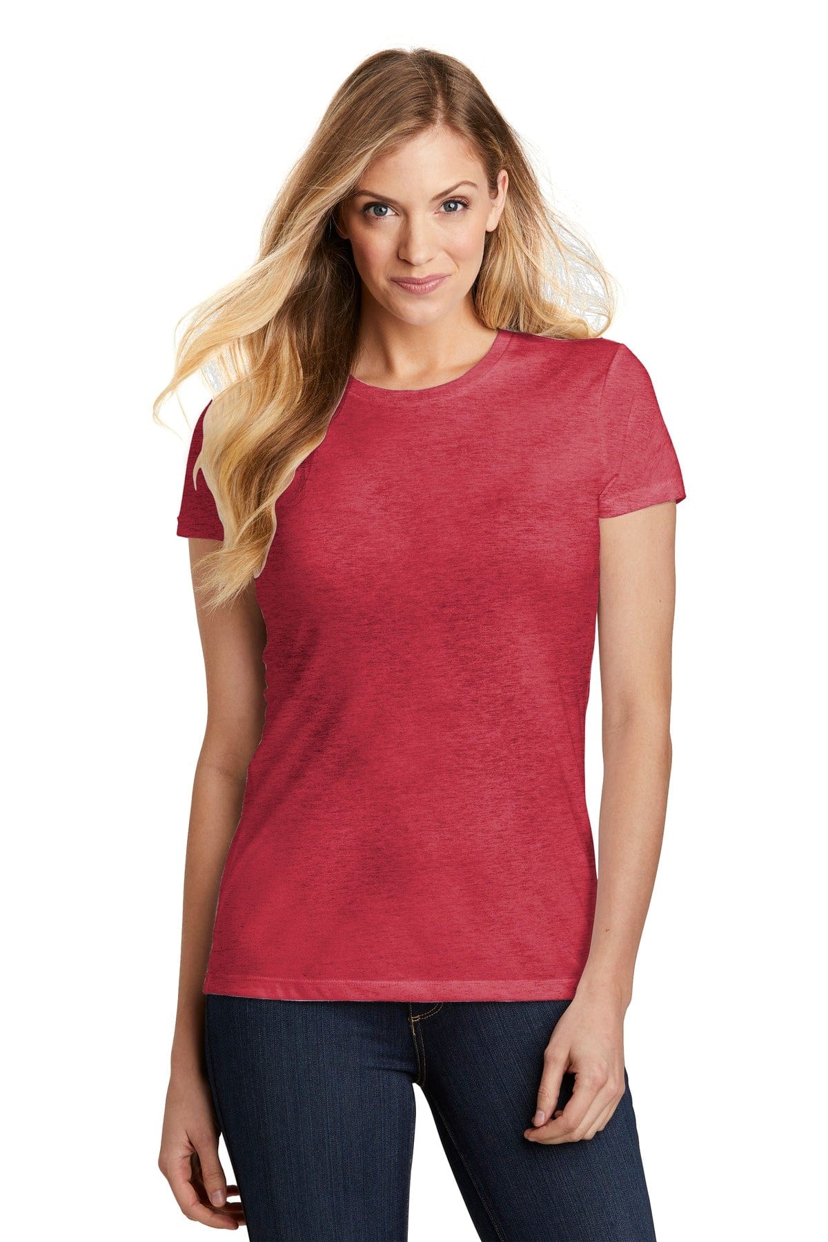 District T-Shirts XS / Red Frost District DT155: Women's Fitted Perfect Tri Tee