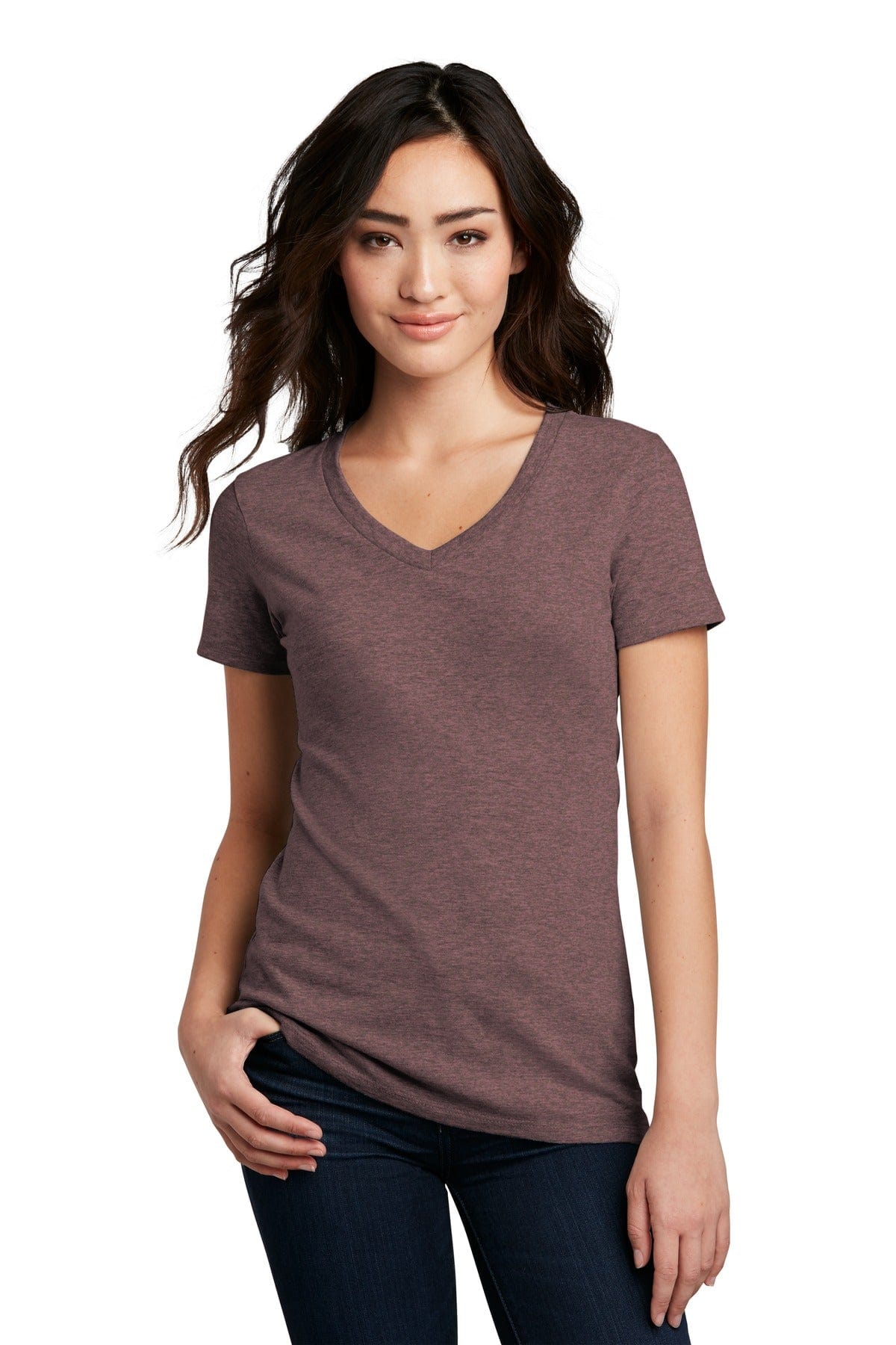 District T-Shirts XS / Rose Fleck District ®  Women's Perfect Blend ®  V-Neck Tee. DM1190L, Traditional Colors