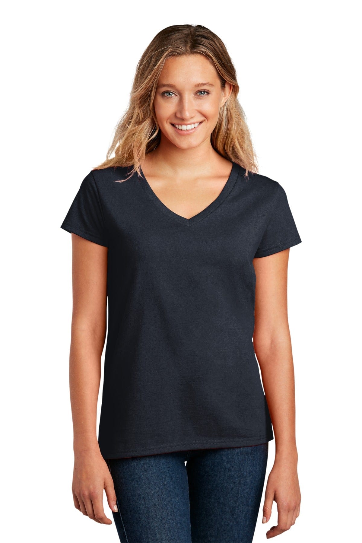 District T-Shirts XS / True Navy District DT8001: Women's Re-Tee V-Neck