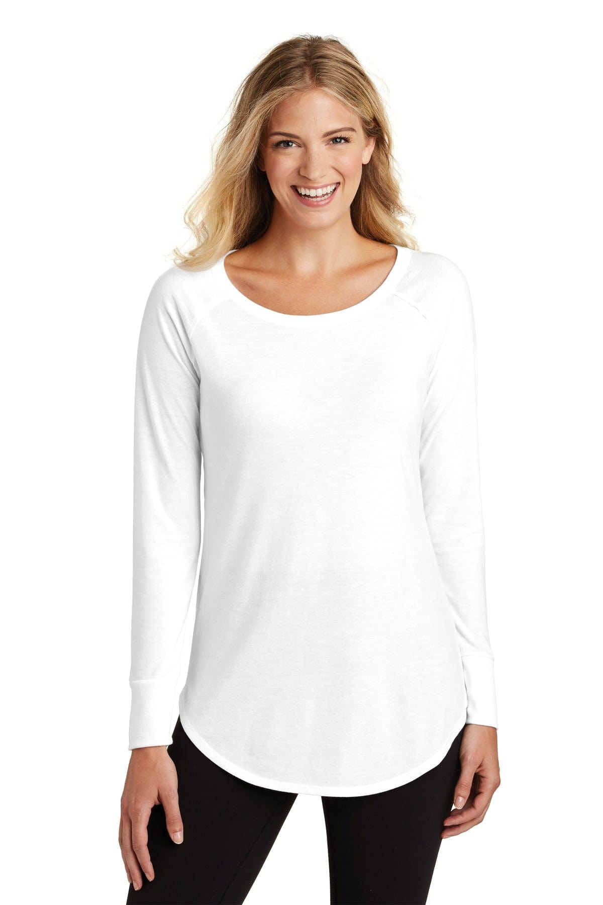 District T-Shirts XS / White District DT132L: Women's Perfect Tri Long Sleeve Tunic Tee