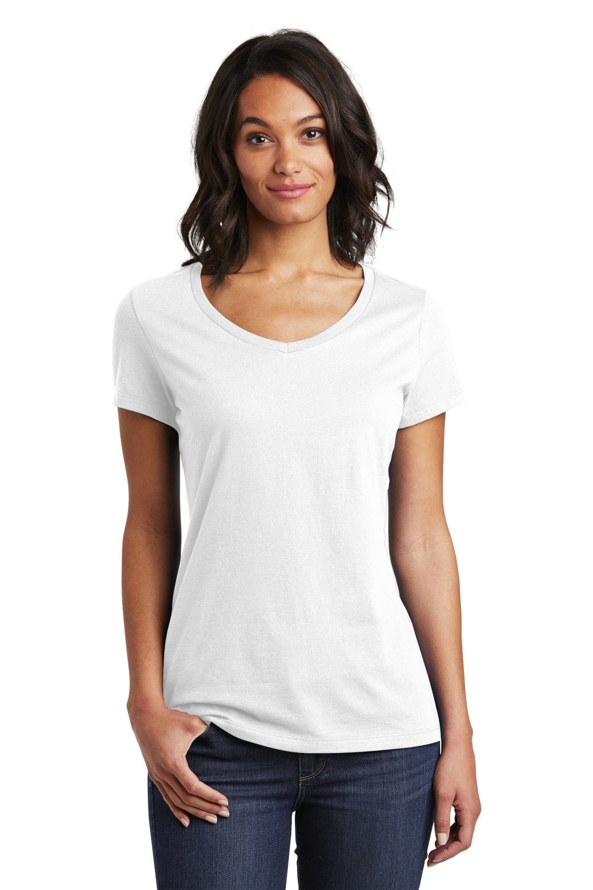 District T-Shirts XS / White District DT6503: Women's Very Important Tee V-Neck.