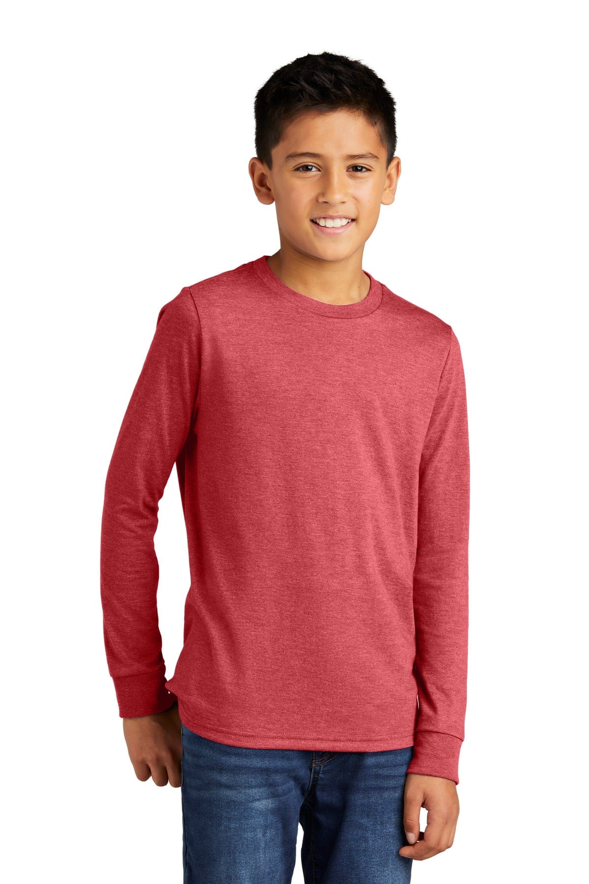 District Youth M / Red Frost District DT132Y: Youth Perfect Tri Long Sleeve Tee