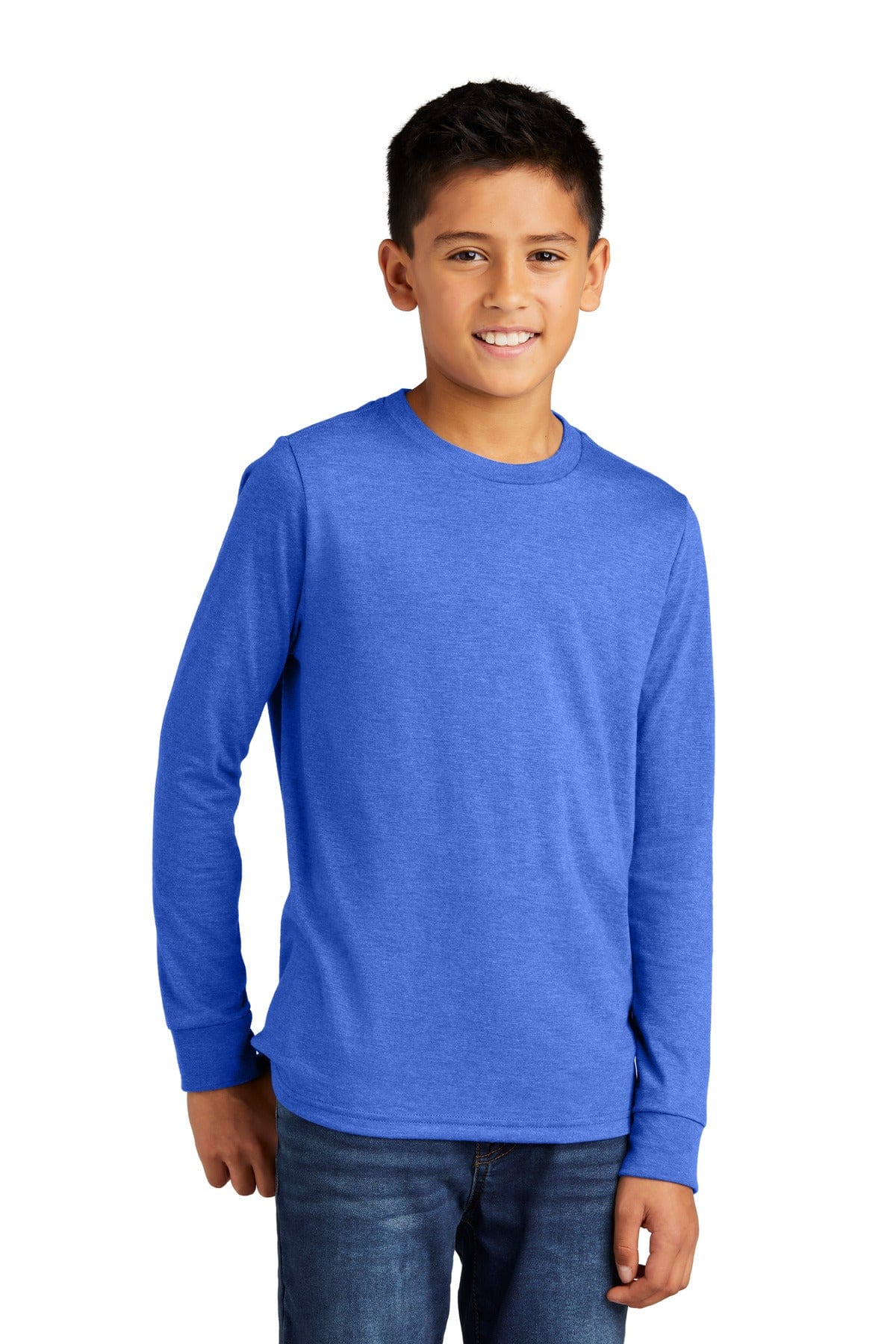 District Youth M / Royal Frost District DT132Y: Youth Perfect Tri Long Sleeve Tee